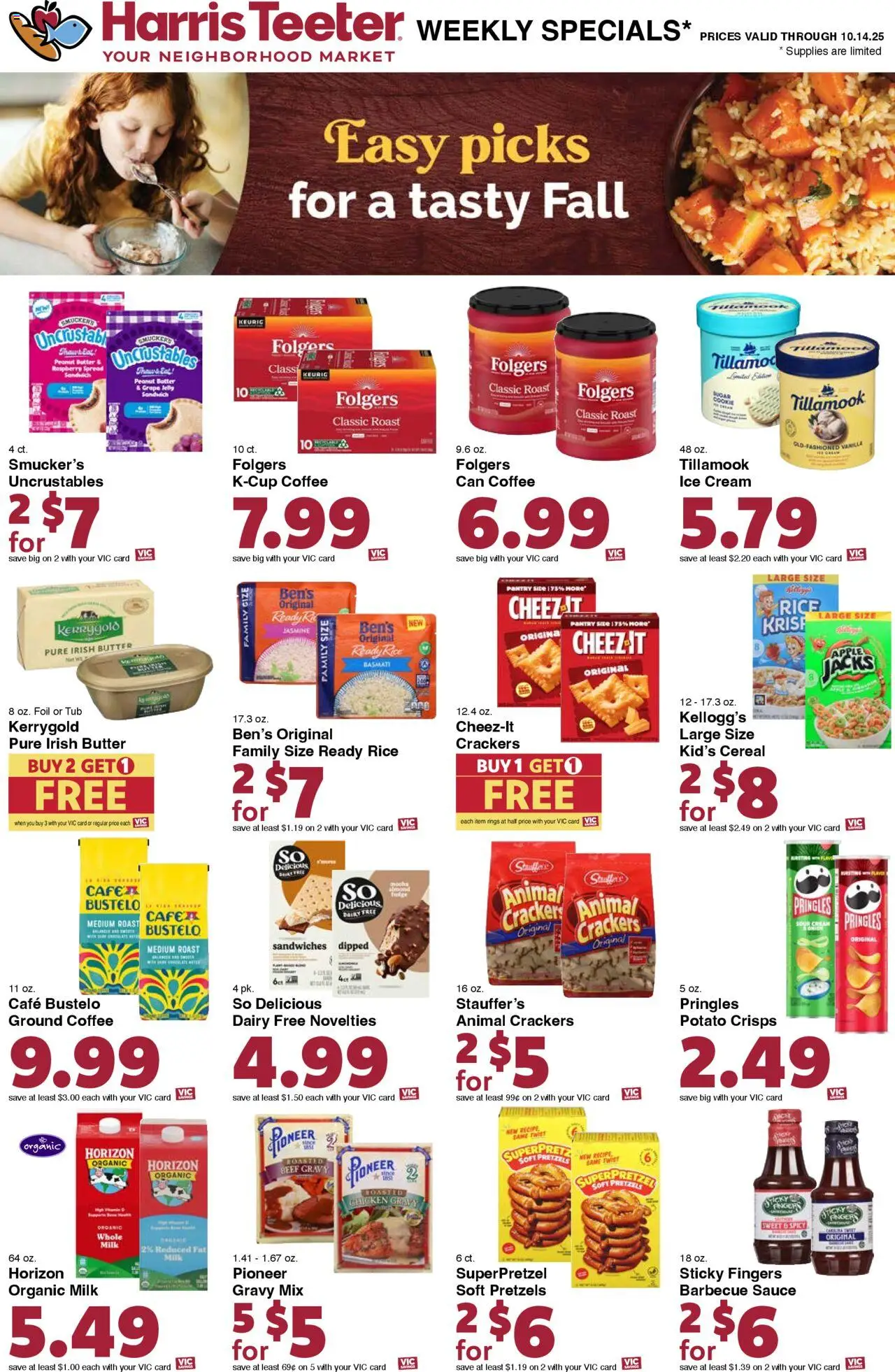 Harris Teeter Weekly Ad - valid from 08.10.2025 | Page: 14 | Products: Beef, Cream, Ice cream, Sauce