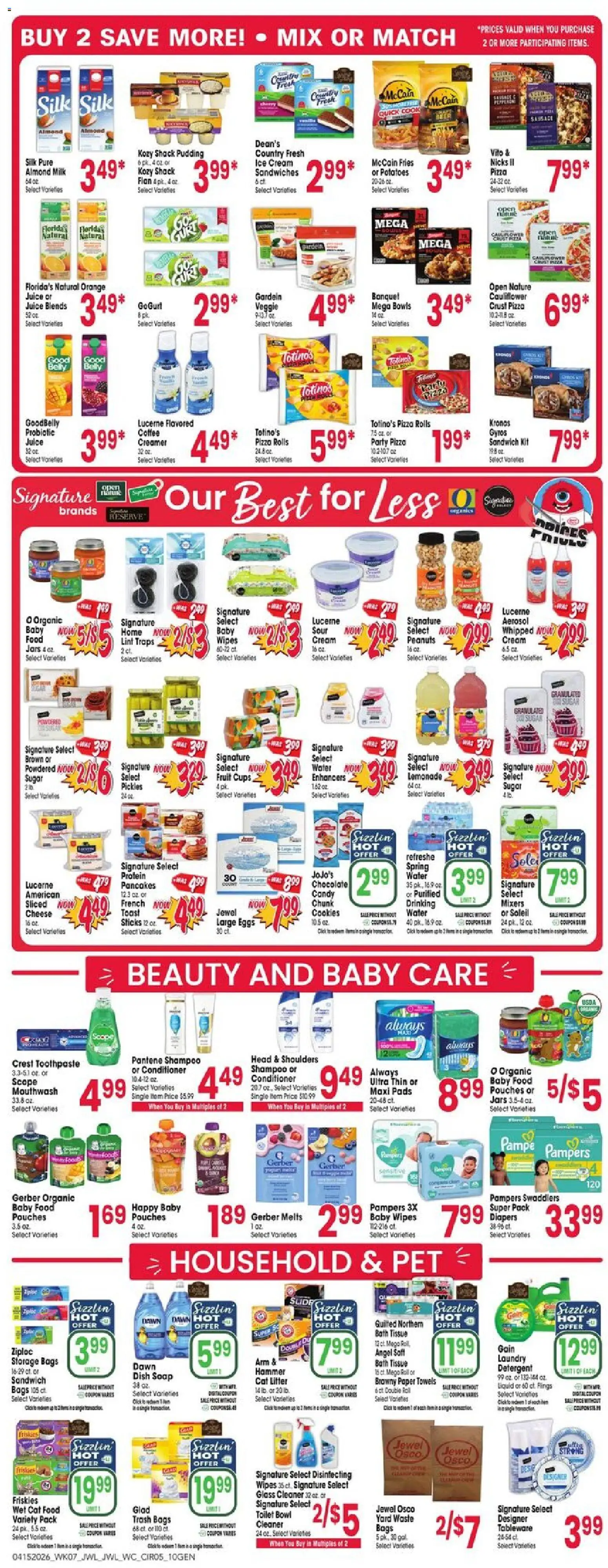 Jewel Osco Weekly Ad - IN - valid from 15.04.2026 | Page: 5 | Products: Milk, Juice, Detergent, Cream