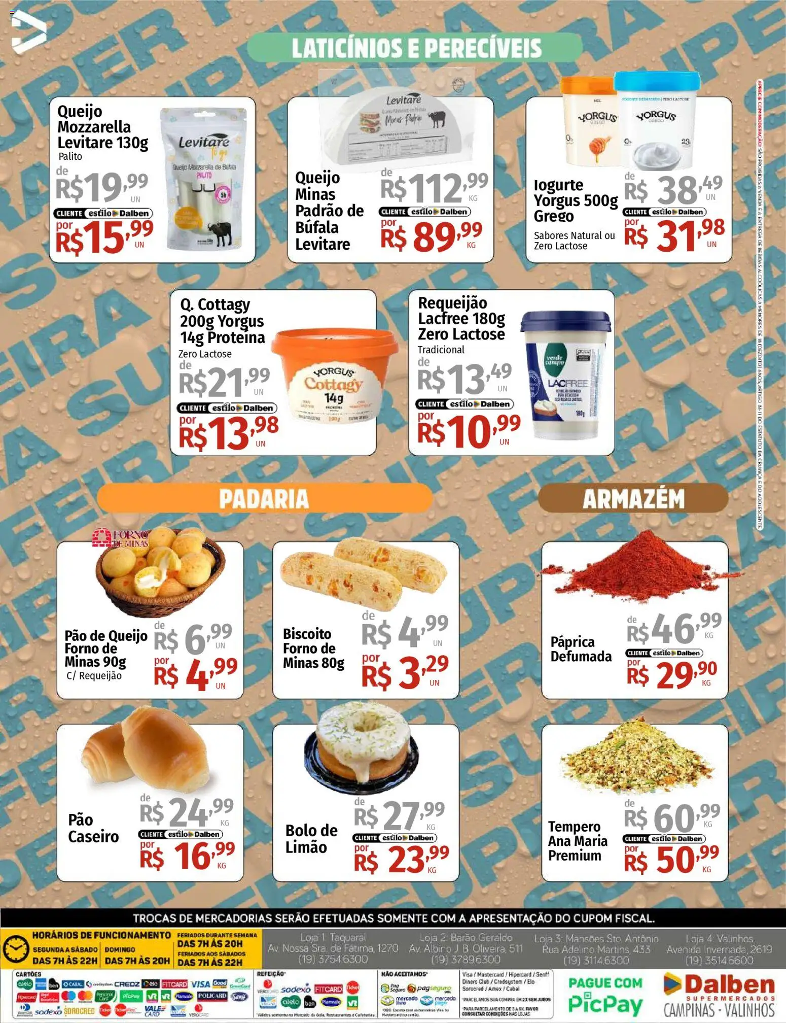 Supermercado Dalben Folheto - válido de 20.04.2026 | Página: 4 | Produtos: Forno, Biscoito, Pão, Requeijão