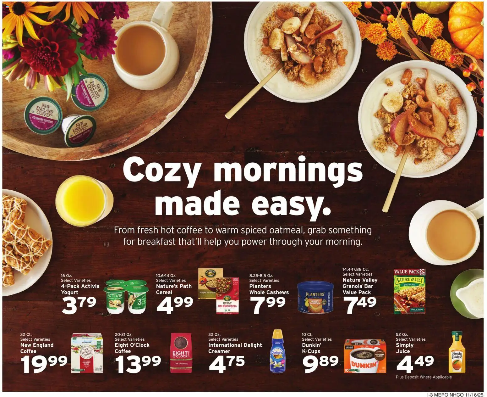 Hannaford Weekly Ad - valid from 16.11.2025 | Page: 11 | Products: Yogurt, Coffee, Juice