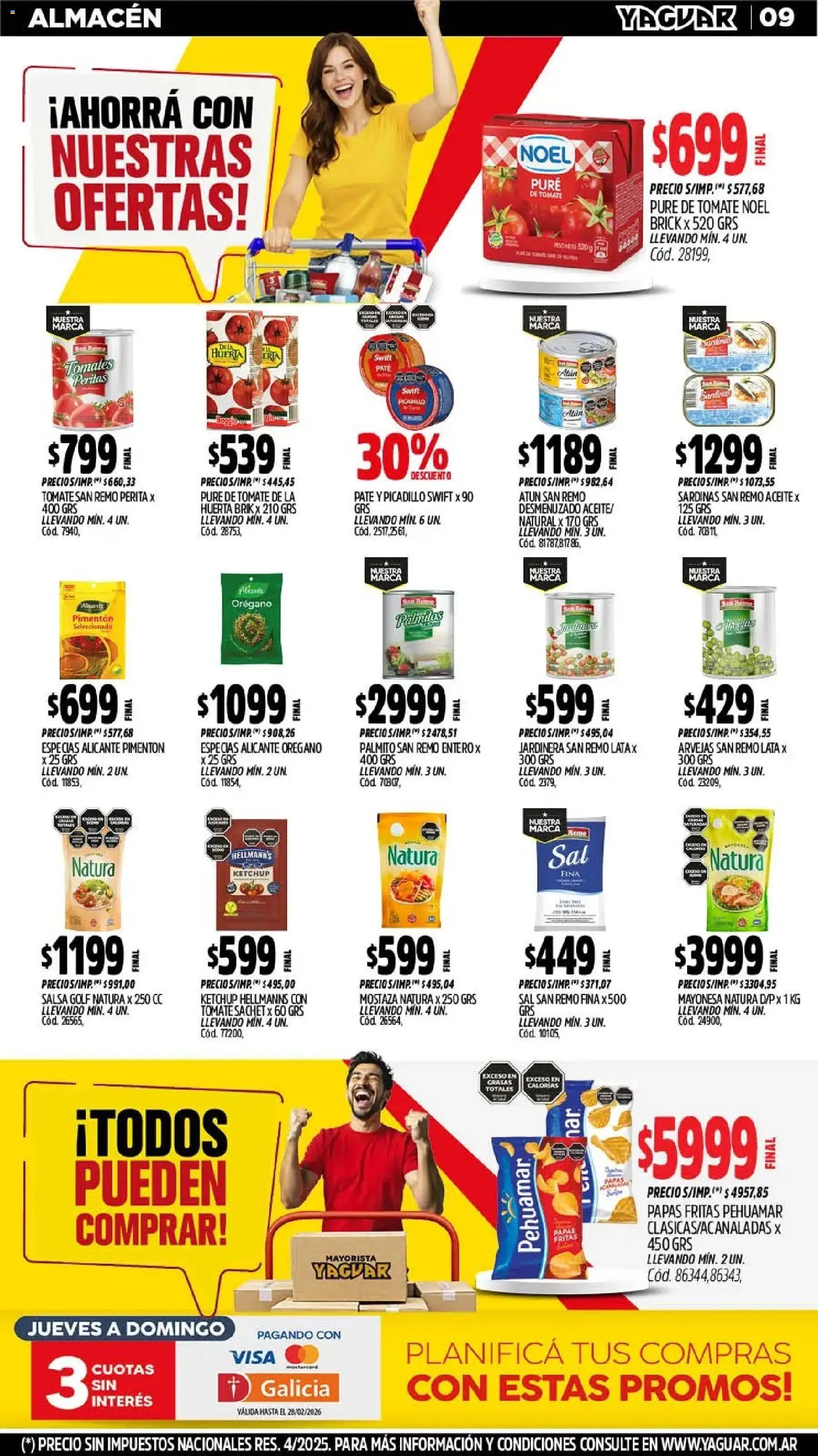 Yaguar - Oferta Semanal Mar del Plata │ válido desde el 23.02.2026 | Página: 8 | Productos: Sal, Salsa Golf, Pure de Tomate, Paté