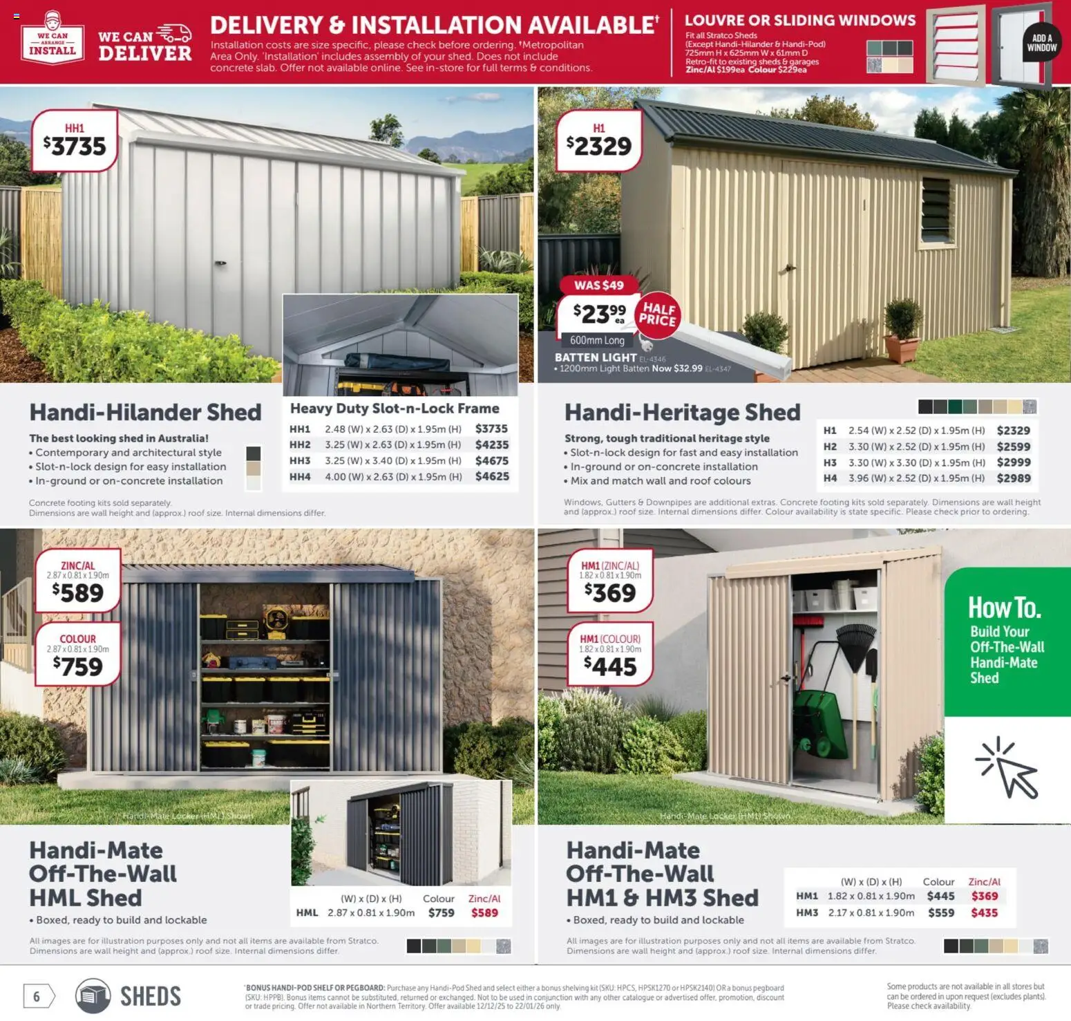 Stratco catalogue - valid from 12.12.2025 | Page: 6 | Products: Shelf, Light, Kits, Window