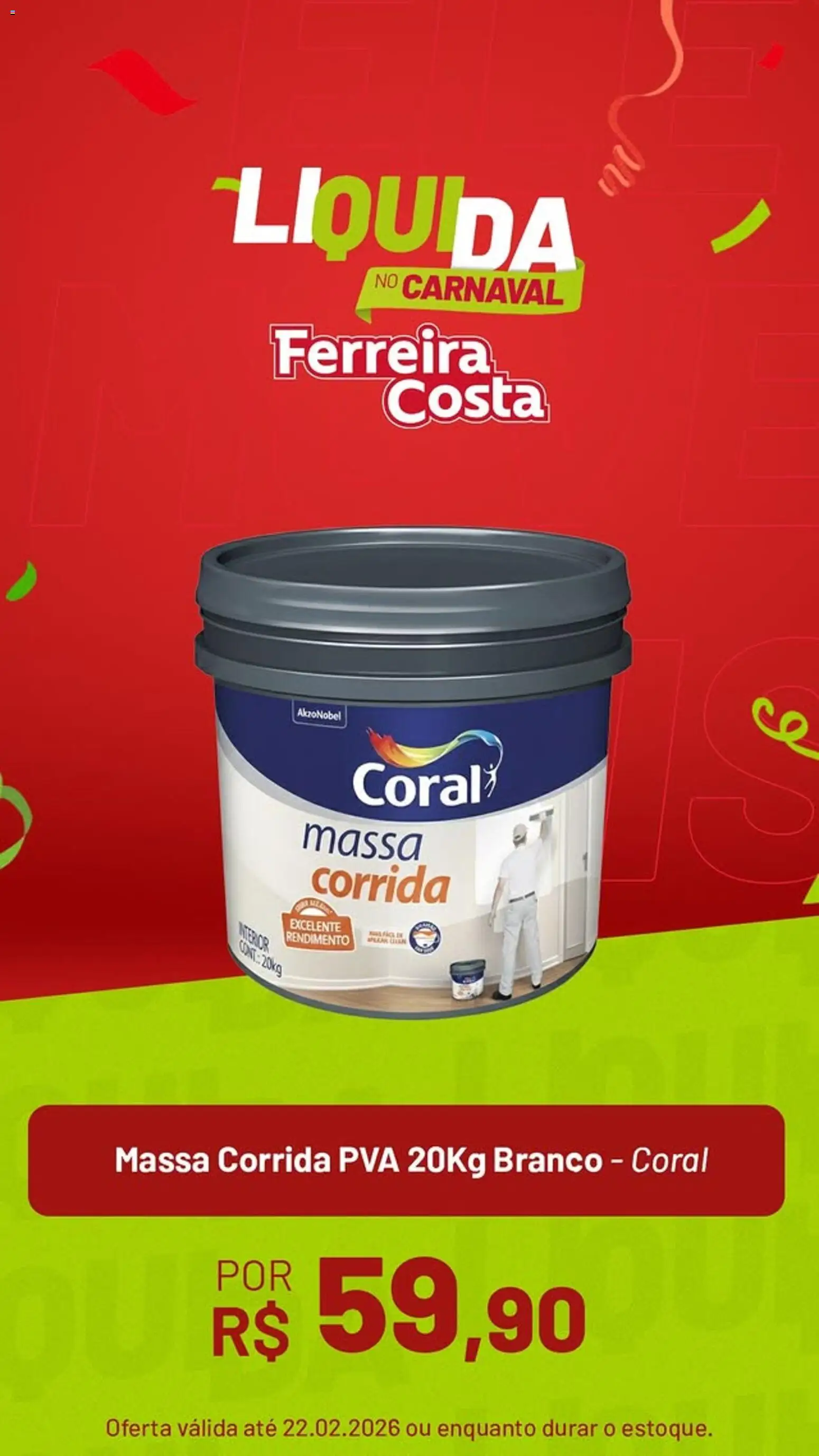 Ferreira Costa Folheto - válido de 26.01.2026 | Página: 2 | Produtos: Massa corrida, Massa