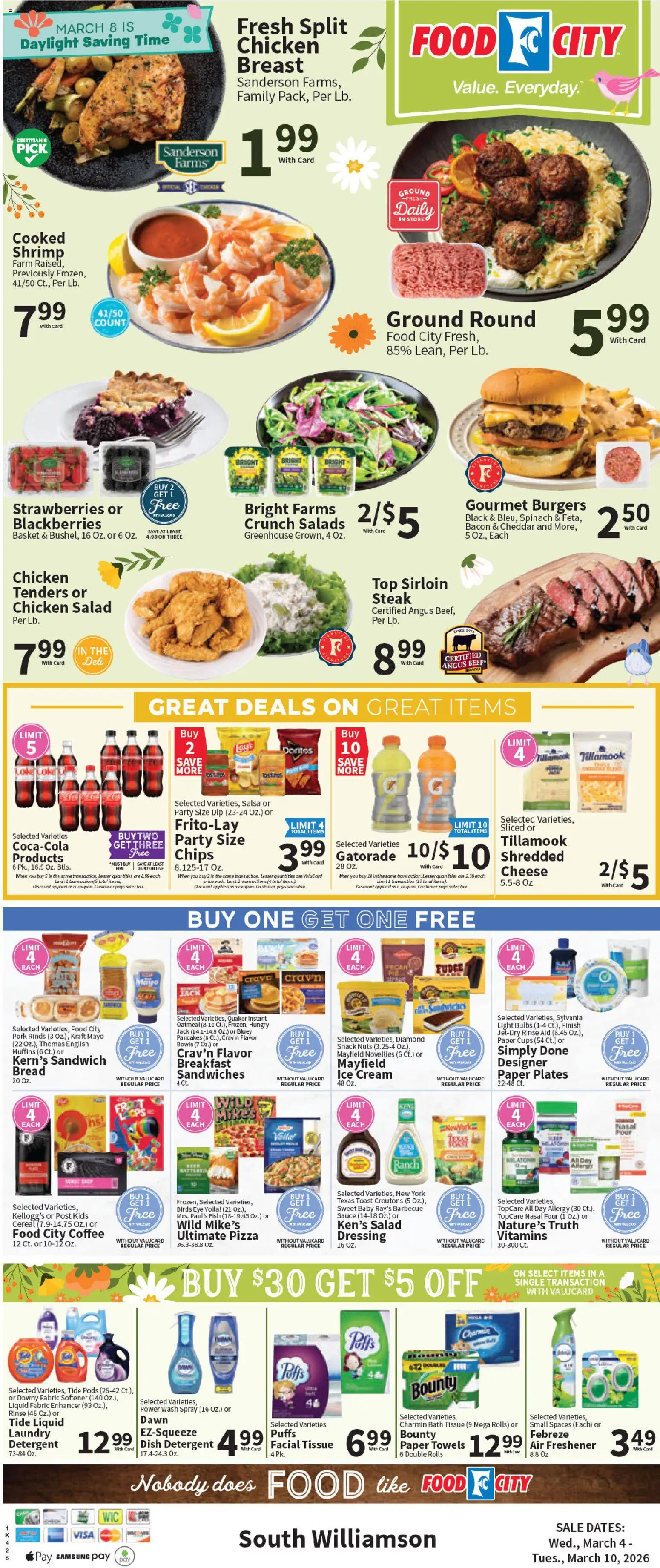 Food City Weekly Ad - valid from 06.03.2026 | Page: 3 | Products: Bath, Basket, Pork, Chips