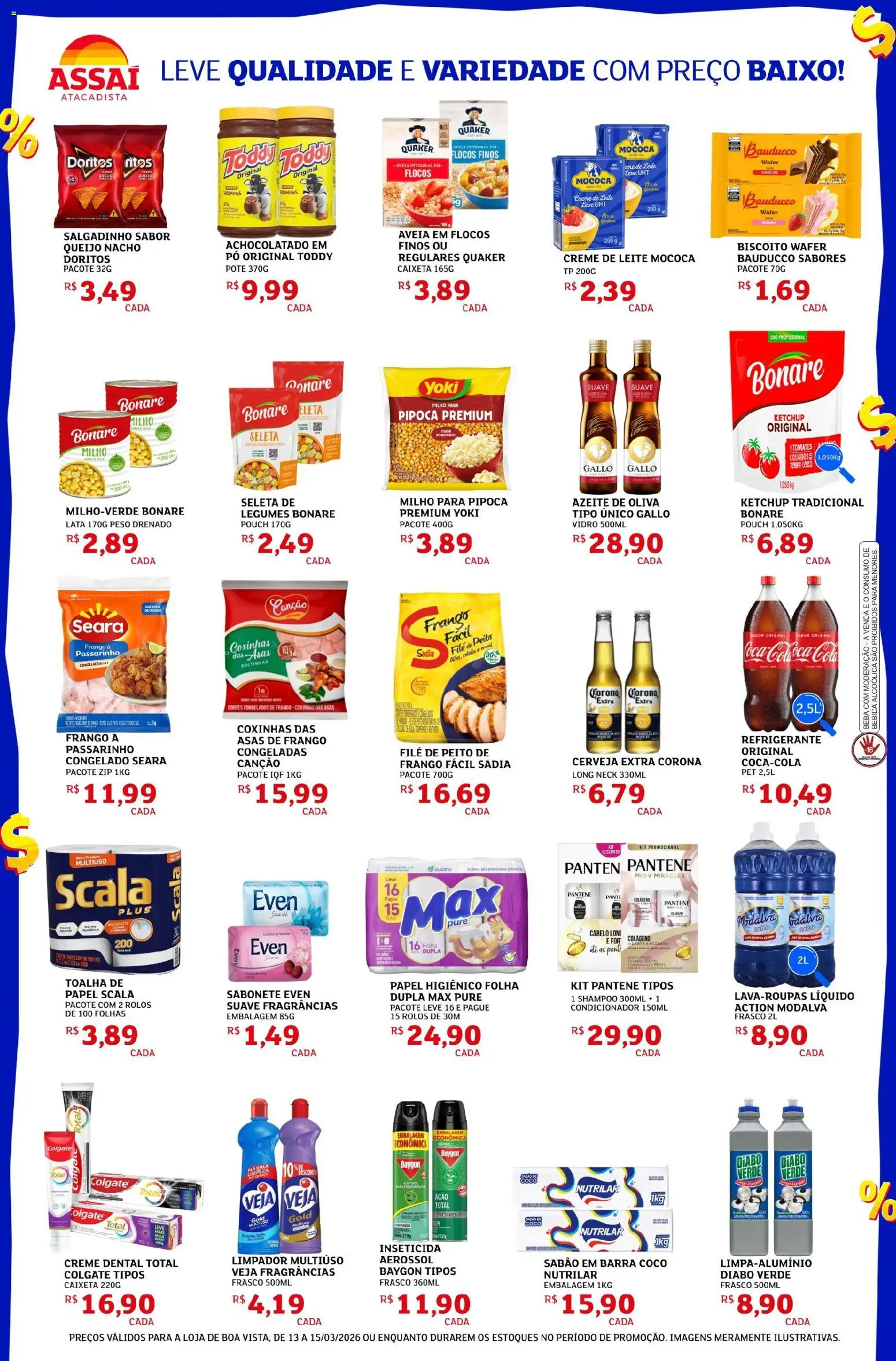 Assaí Atacadista Folheto - válido de 13.03.2026 | Página: 2 | Produtos: Bebida, Aveia, Creme dental, Azeite