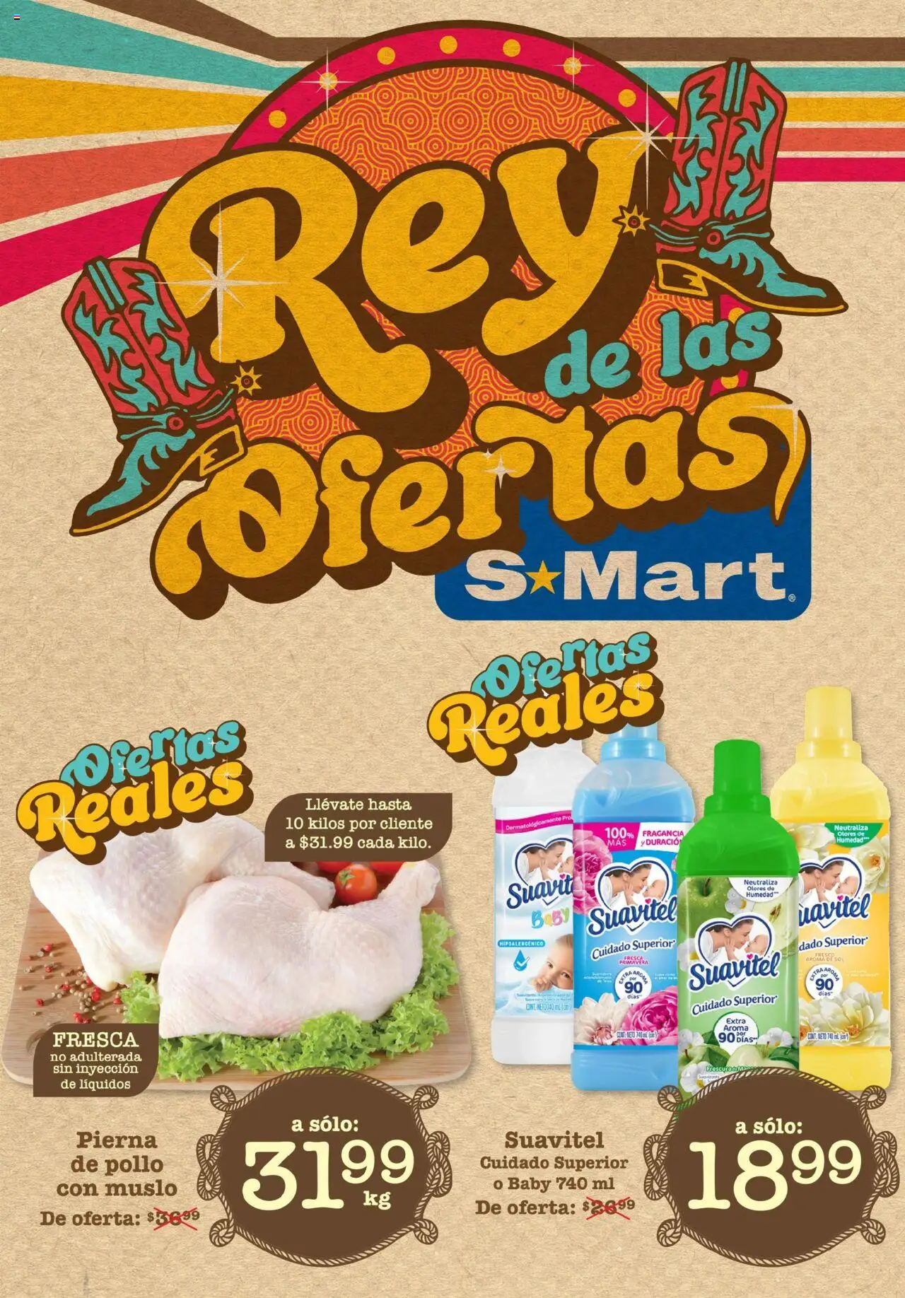 Nuevas ofertas de S-Mart válidas en toda la República Mexicana desde el 01.08.2025. ¡Encuentra las mejores ofertas en S-Mart - Folleto de Feria - Chihuahua! | Página: 1 | Productos: Pollo, Fragancia