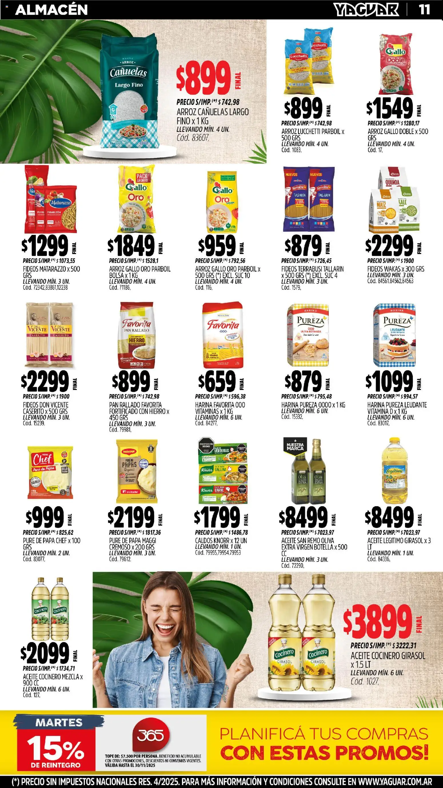 Yaguar - Trelew │ válido desde el 10.11.2025 | Página: 12 | Productos: Bolsa, Arroz, Té, Pan rallado