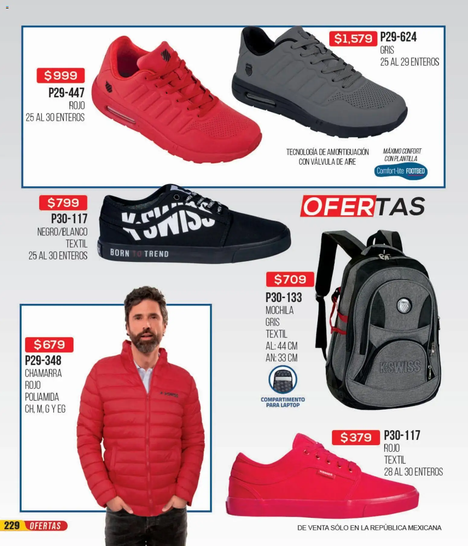 Nuevas ofertas de Cklass válidas en toda la República Mexicana desde el 12.01.2026. ¡Encuentra las mejores ofertas en Cklass catálogo Mega Ofertas Calzado! | Página: 230 | Productos: Chamarra, Mochila, Válvula