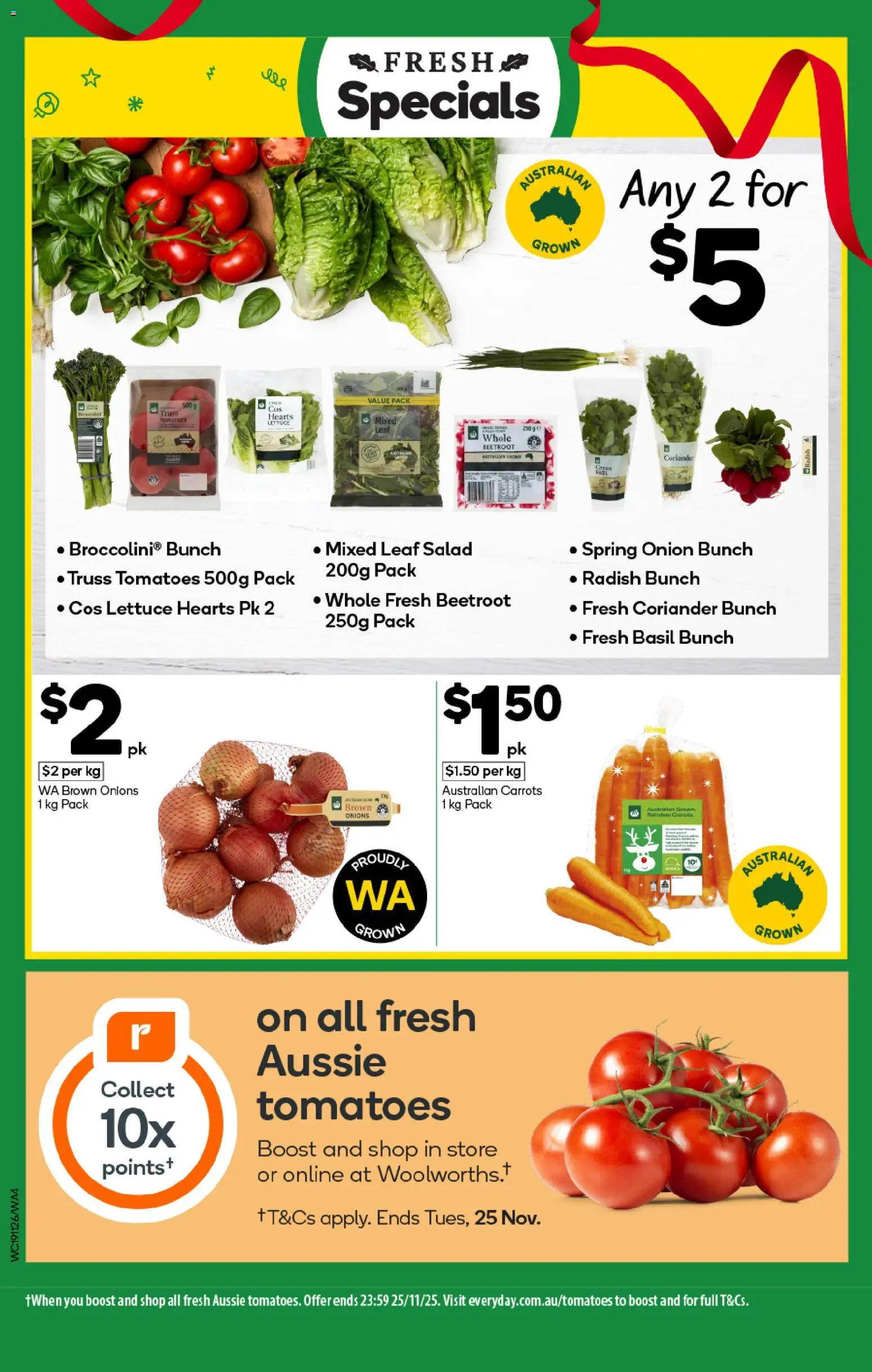 Woolworths catalogue - valid from 19.11.2025 | Page: 4 | Products: Carrots, Salad, Radish, Beetroot