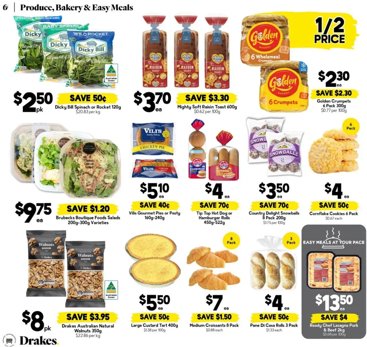 Drakes catalogue - valid from 27.08.2025 | Page: 6 | Products: Beef, Rocket, Spinach, Pies