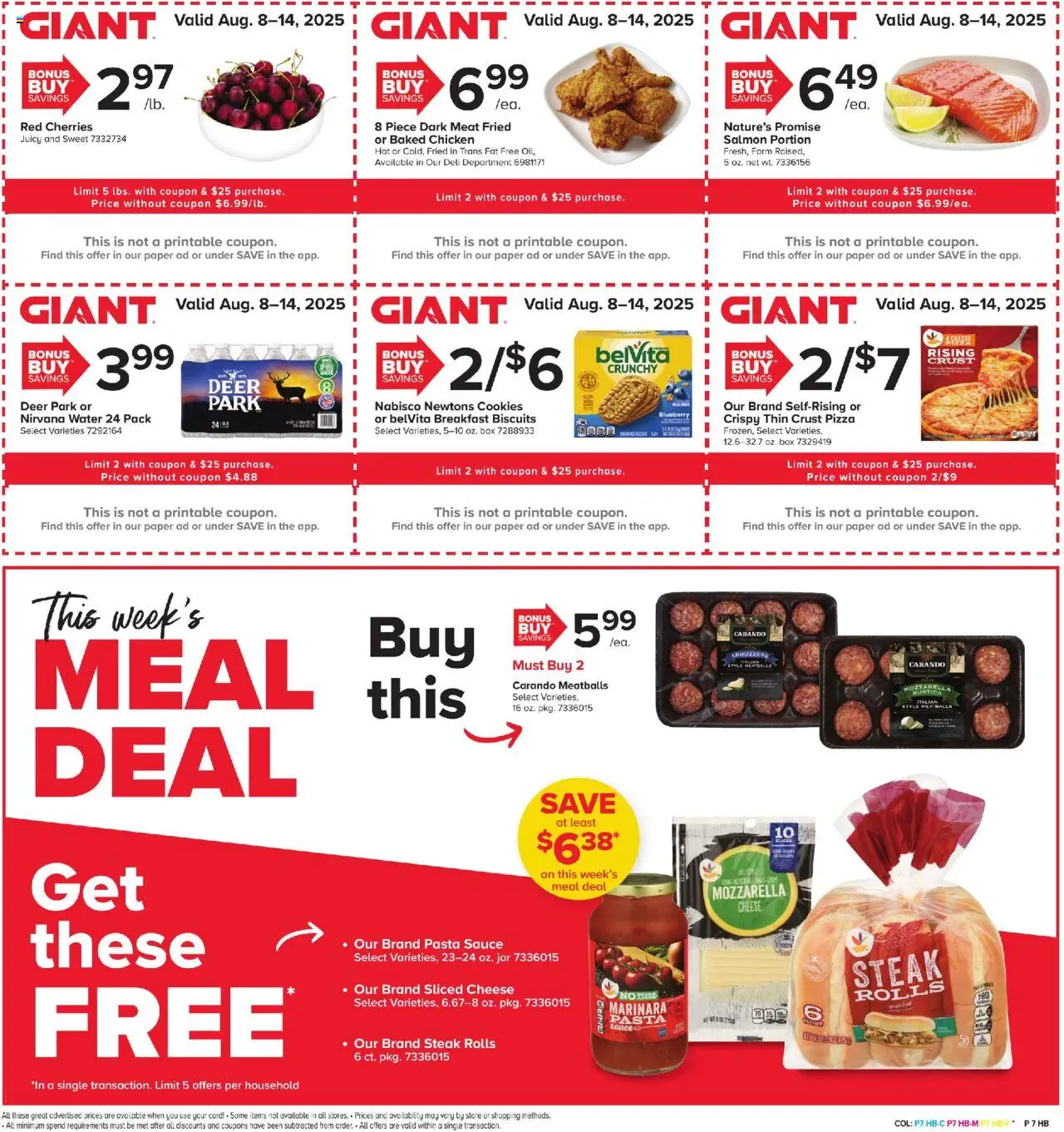 Giant Weekly Ad - valid from 08.08.2025 | Page: 5 | Products: Cherries, Cheese, Pasta, Sauce