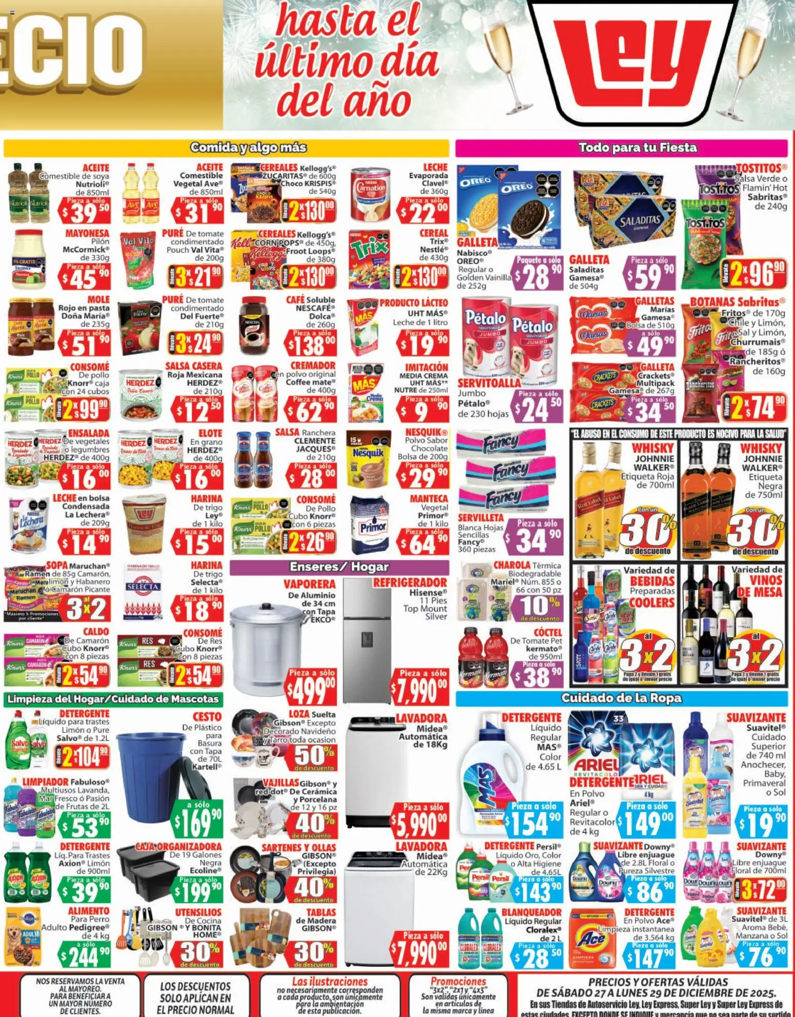 Nuevas ofertas de Casa Ley válidas en toda la República Mexicana desde el 27.12.2025. ¡Encuentra las mejores ofertas en Casa Ley folleto Autoservicio! | Página: 4 | Productos: Mayonesa, Tomate, Pure de Tomate, Ropa