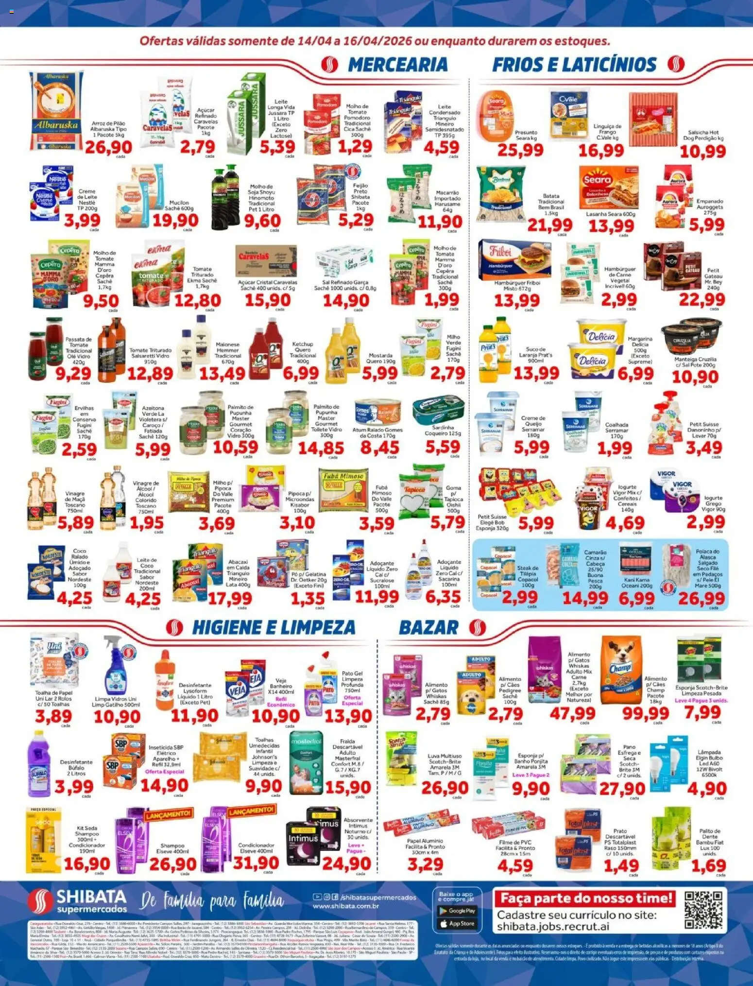 Shibata Folheto - válido de 14.04.2026 | Página: 2 | Produtos: Feijão, Palmito, Manteiga, Gelatina
