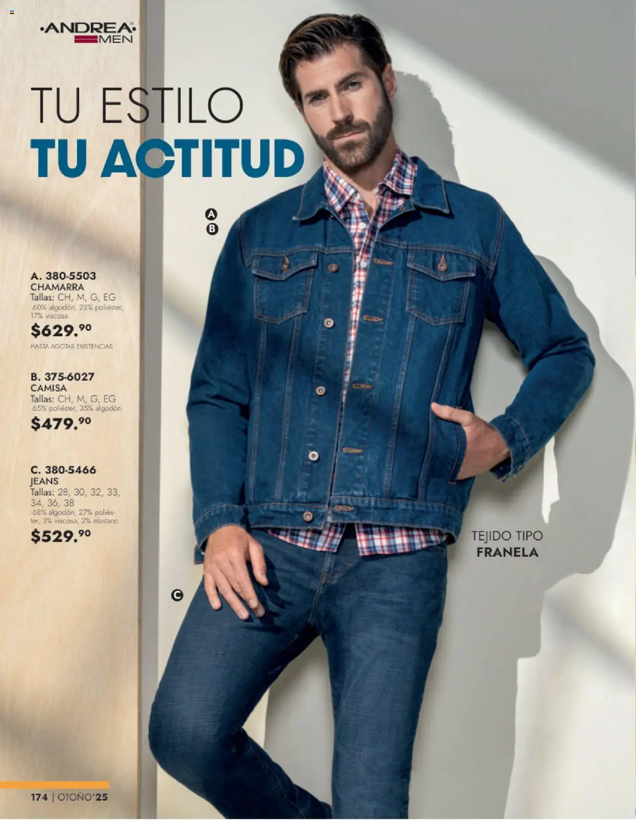 Nuevas ofertas de Andrea válidas en toda la República Mexicana desde el 24.08.2025. ¡Encuentra las mejores ofertas en Andrea - Catálogo Vestir Caballero! | Página: 12 | Productos: Camisa, Chamarra, Algodón