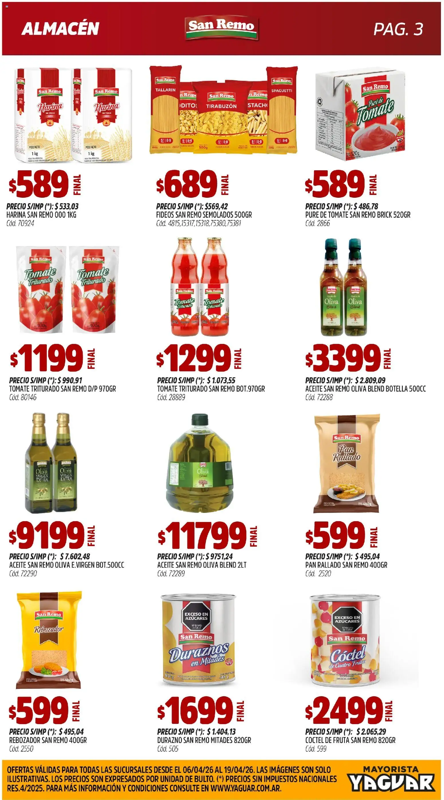 Yaguar - Nuestra calidad, todos los días Buenos Aires │ válido desde el 06.04.2026 | Página: 3