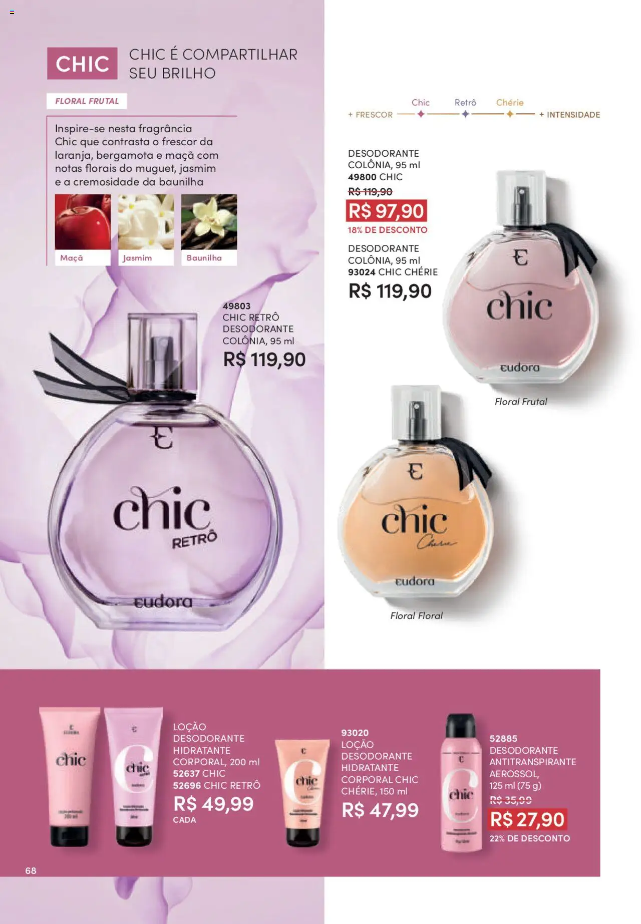 Eudora Folheto - válido de 08.09.2025 | Página: 68 | Produtos: Bergamota, Fragrância, Desodorante