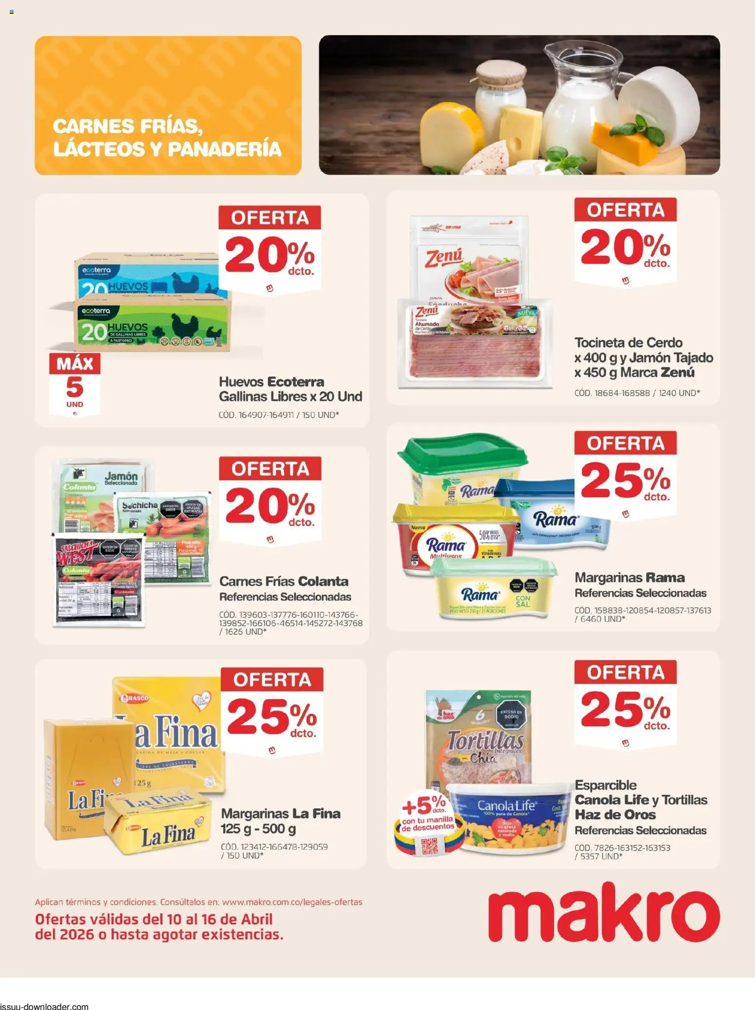 Makro revista - valida desde el 10.04.2026 | Página: 8 | Productos: Peso, Panadería, Huevos, Jamón