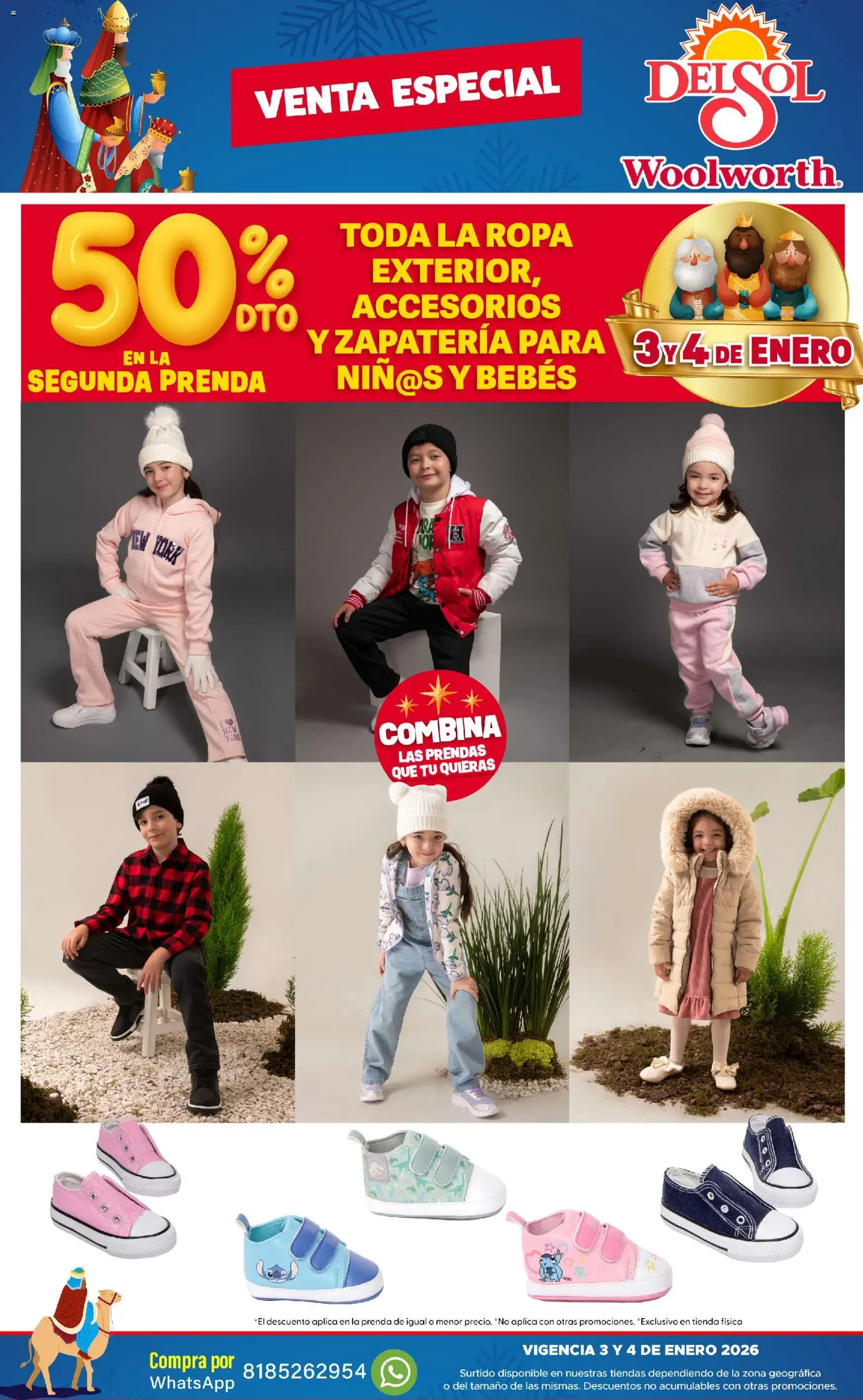 Nuevas ofertas de Del Sol y Woolworth válidas en toda la República Mexicana desde el 02.01.2026. ¡Encuentra las mejores ofertas en Del Sol y Woolworth catálogo Venta Especial ! | Página: 7 | Productos: Ropa
