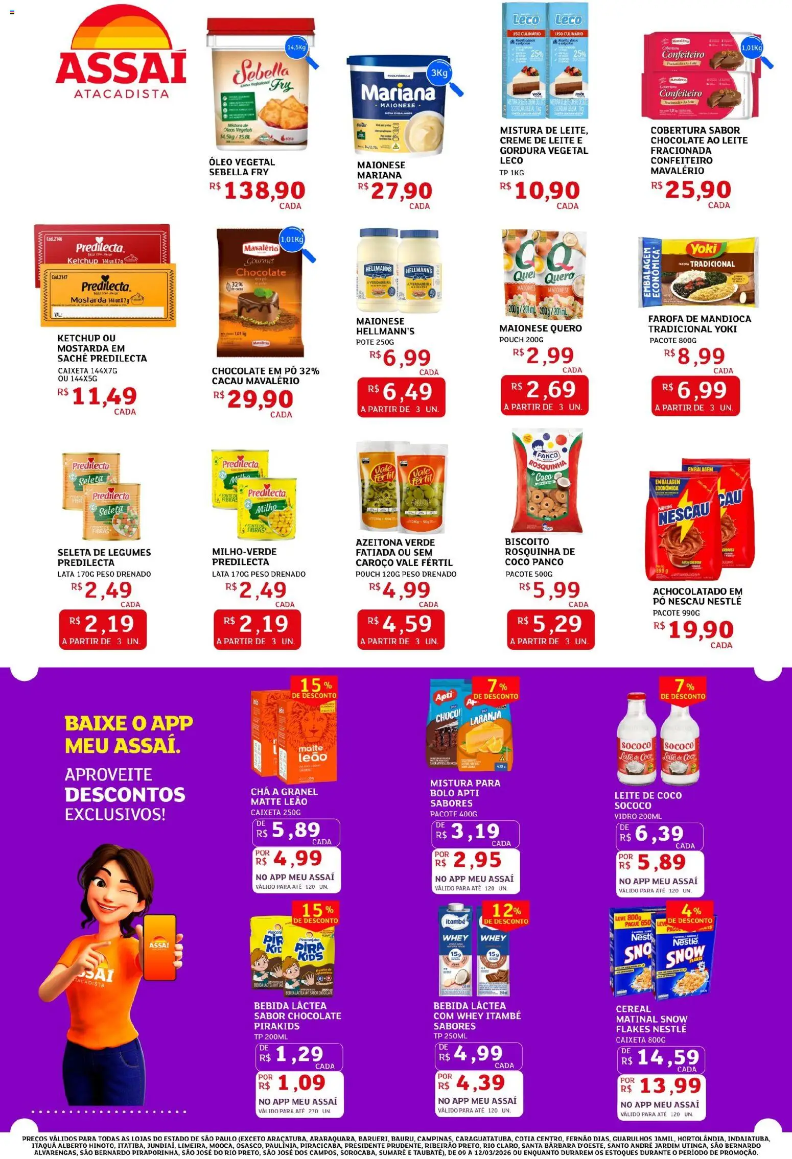 Assaí Atacadista Folheto - válido de 09.03.2026 | Página: 2 | Produtos: Coco, Biscoito, Leite, Óleo