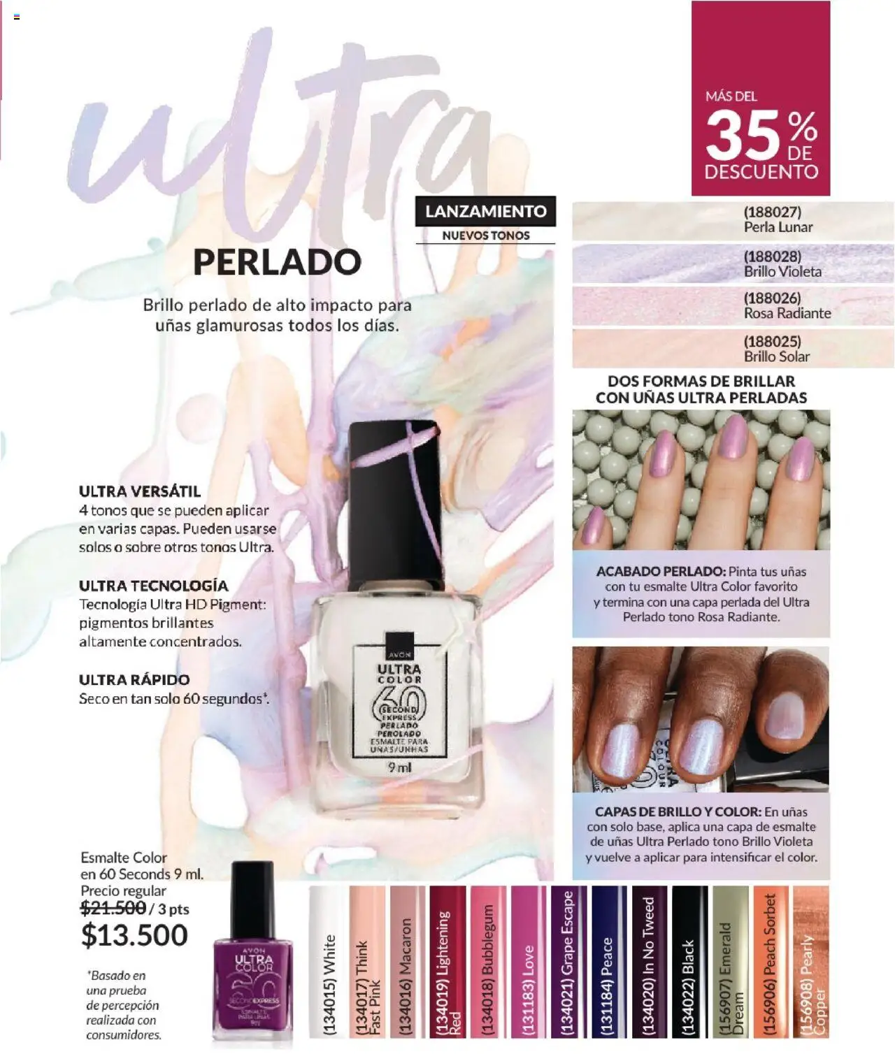 Avon revista - valida desde el 01.08.2025 | Página: 47 | Productos: Brillo, Sobre, Esmalte de uñas