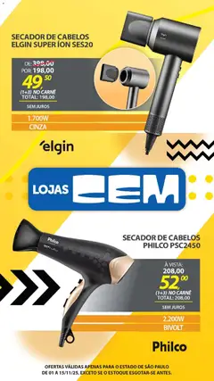 Lojas Cem - Ofertas atuais - Pré-Visualização do folheto da loja Lojas Cem, válido de 01.11.2025 | Página: 139 | Produtos: Secador, Carne