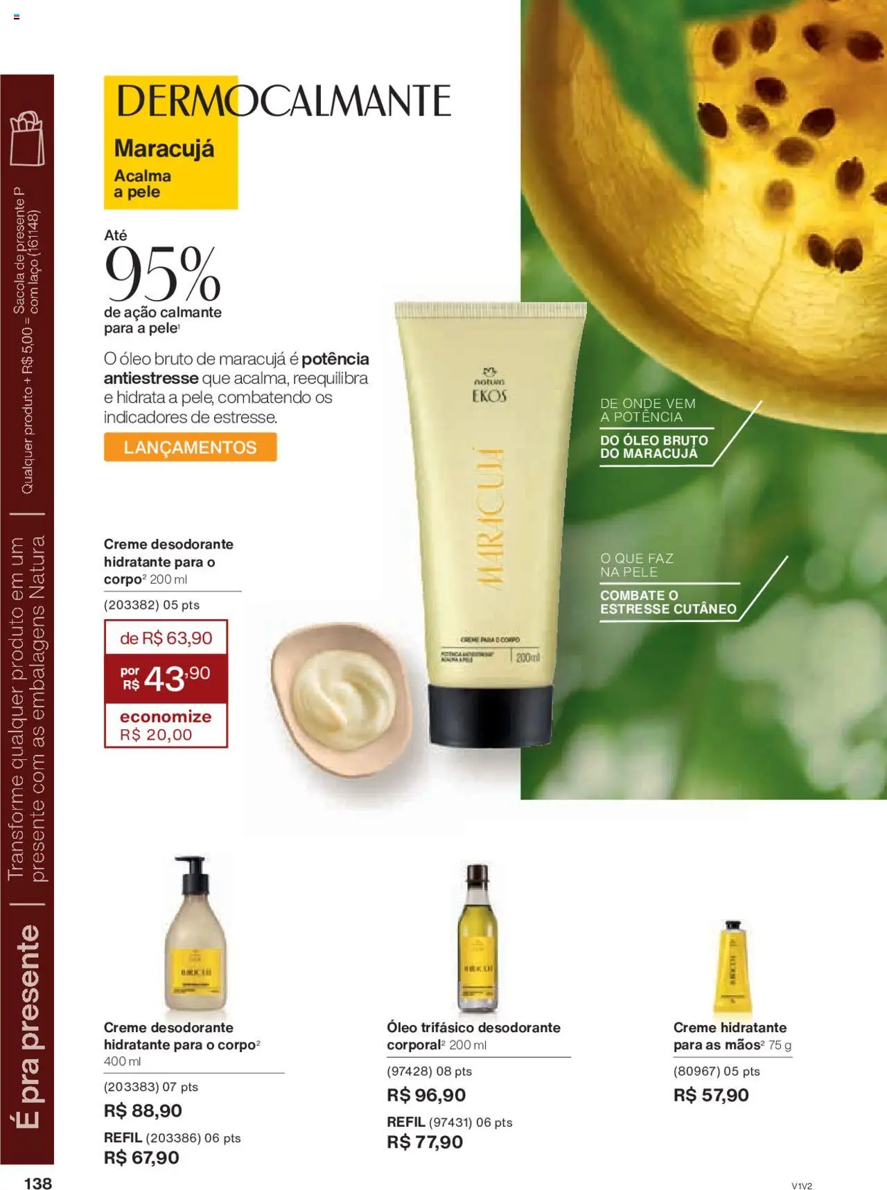Natura Folheto - válido de 14.10.2025 | Página: 138 | Produtos: Maracujá, Desodorante, Óleo, Creme