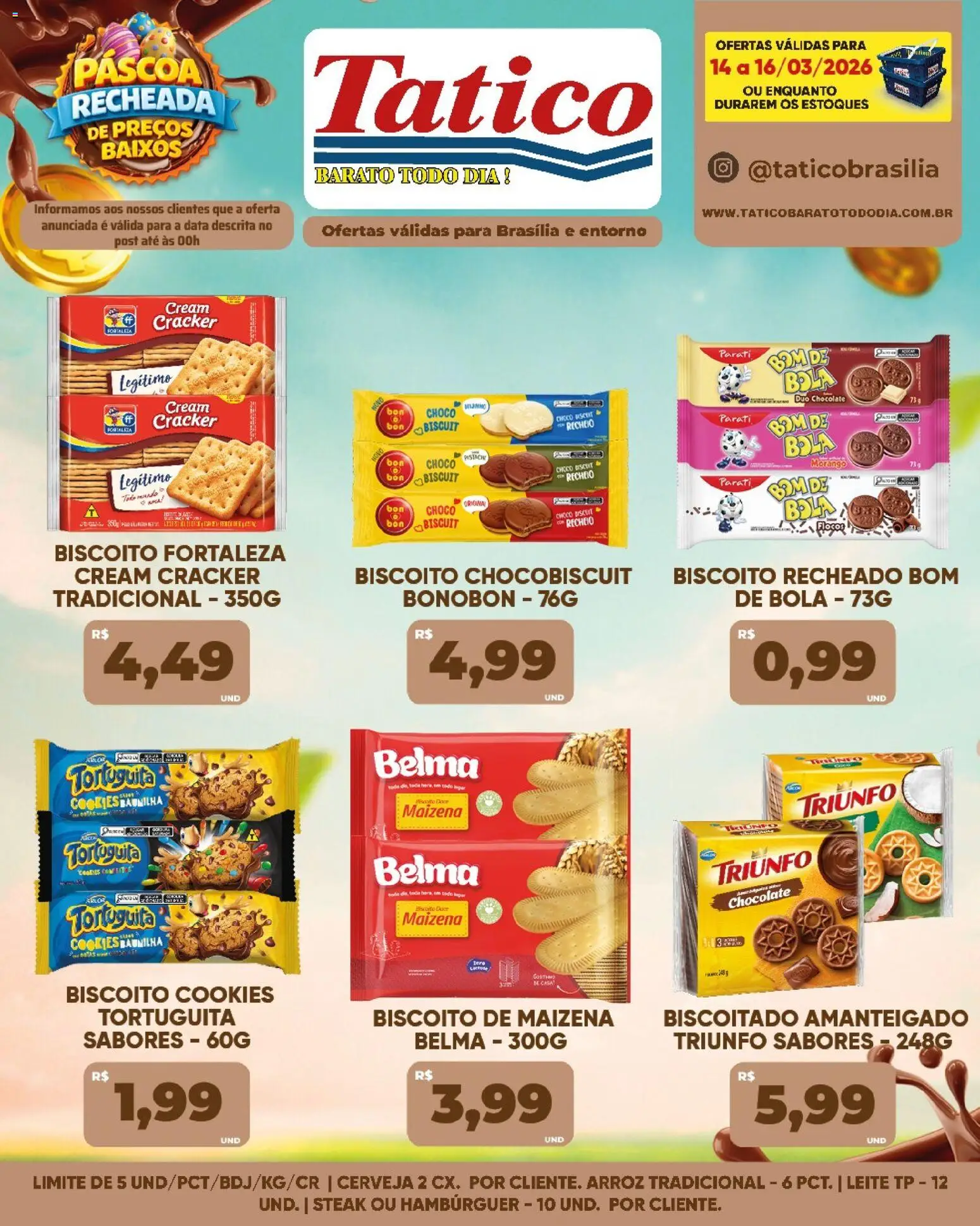 Tatico Folheto - válido de 14.03.2026 | Página: 9 | Produtos: Cerveja, Arroz, Cream cracker, Biscoito recheado