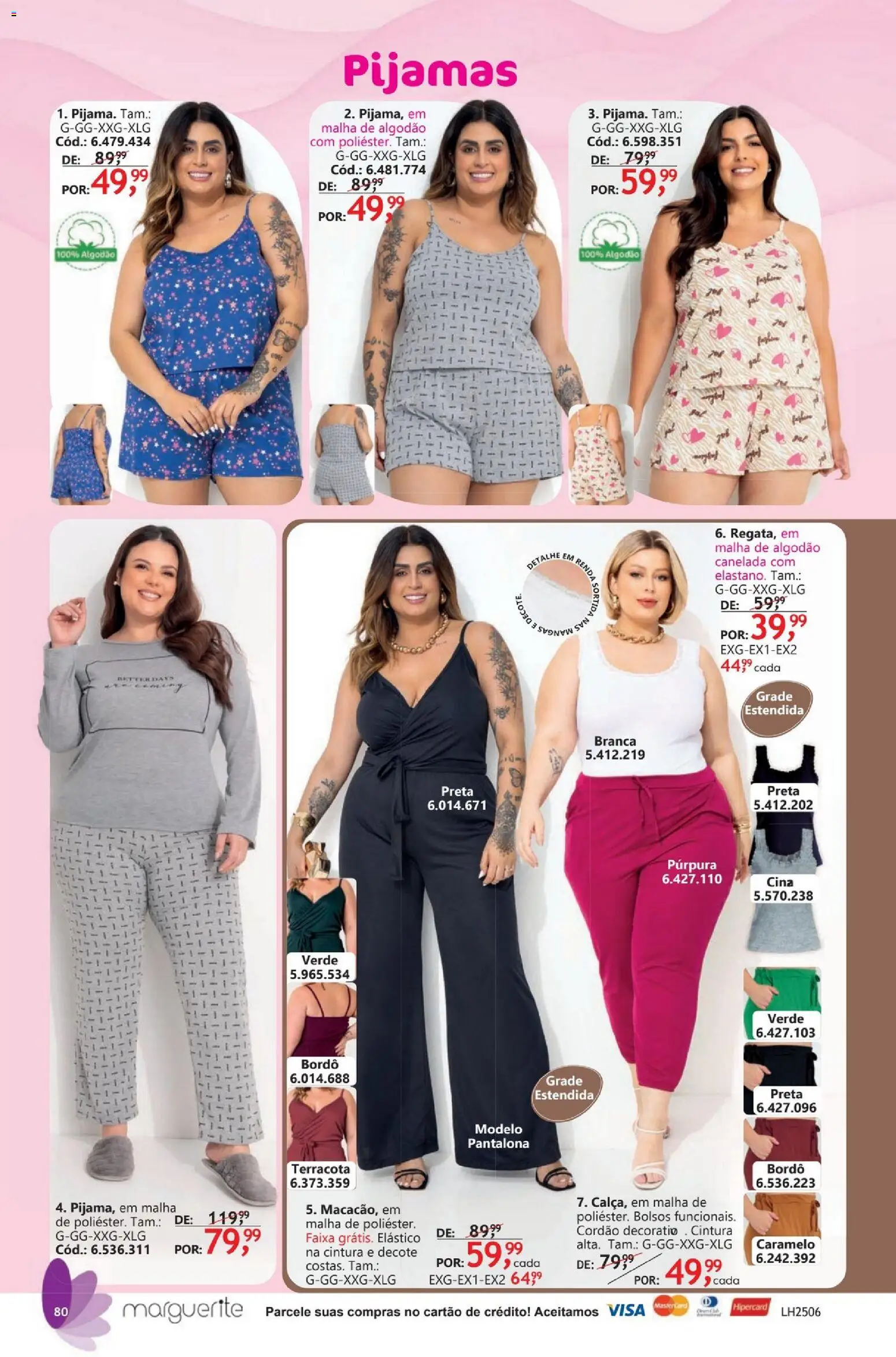 Quatro Estações Folheto - válido de 01.04.2026 | Página: 80 | Produtos: Grade, Pijamas, Mangas, Algodão