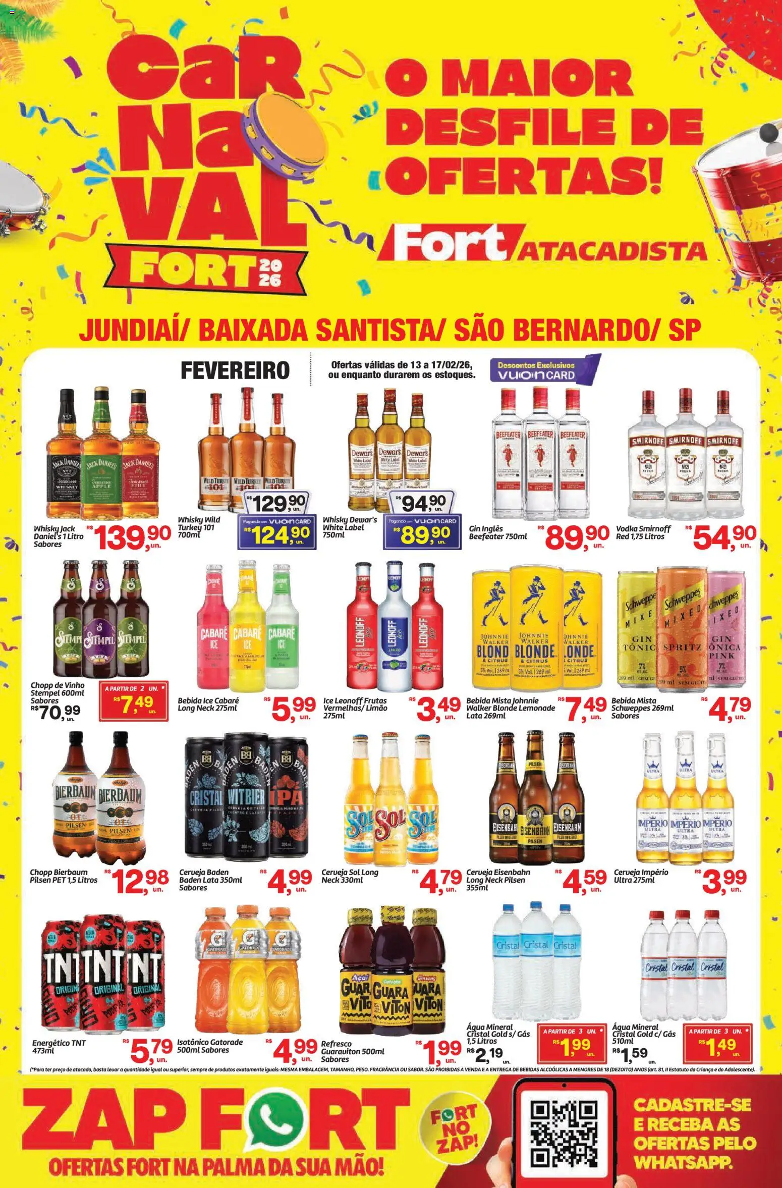 Fort Atacadista Folheto - válido de 13.02.2026 | Página: 1 | Produtos: Fragrância, Refresco, Eisenbahn, Bebida