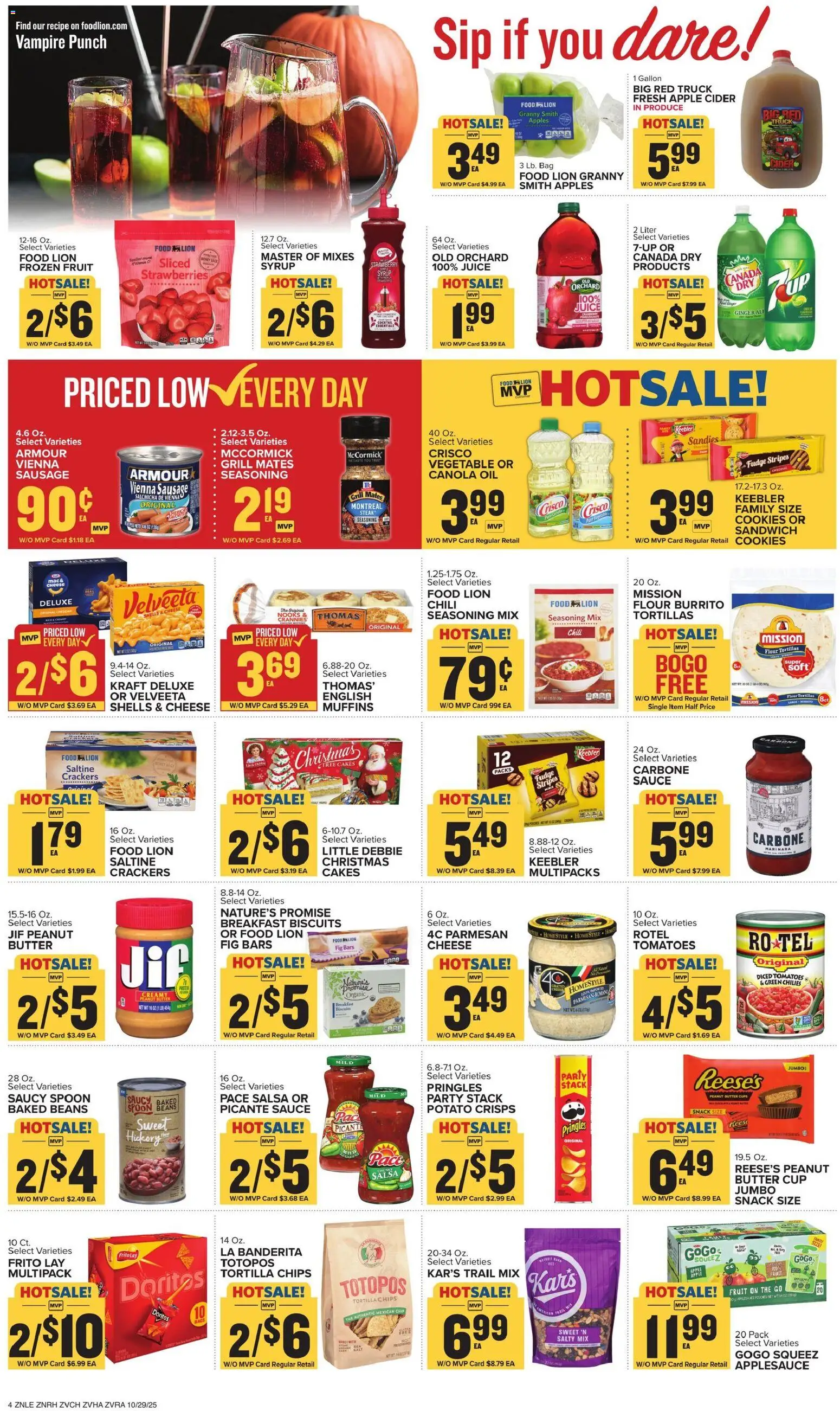 Food Lion Weekly Ad - valid from 29.10.2025 | Page: 7 | Products: Ginger, Cheese, Apples, Sauce