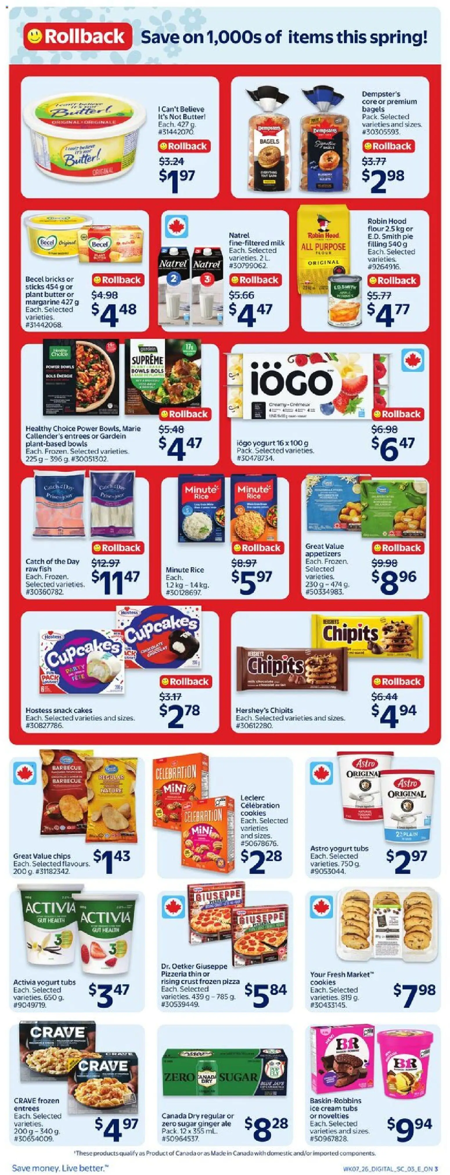 Walmart flyer valid from 12.03.2026 | Page: 7 | Products: Cream, Cookies, Ice cream, Yogurt