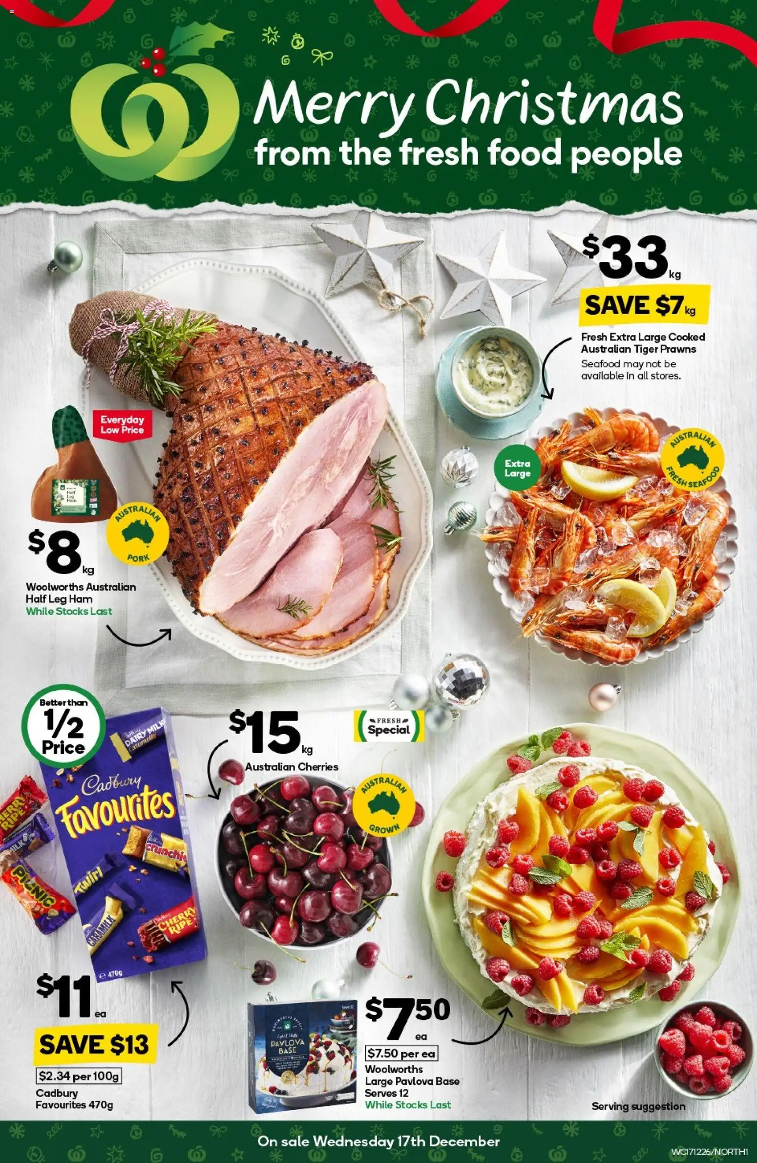 Woolworths catalogue - valid from 17.12.2025 | Page: 1 | Products: Cherries, Milk, Dairy, Ham