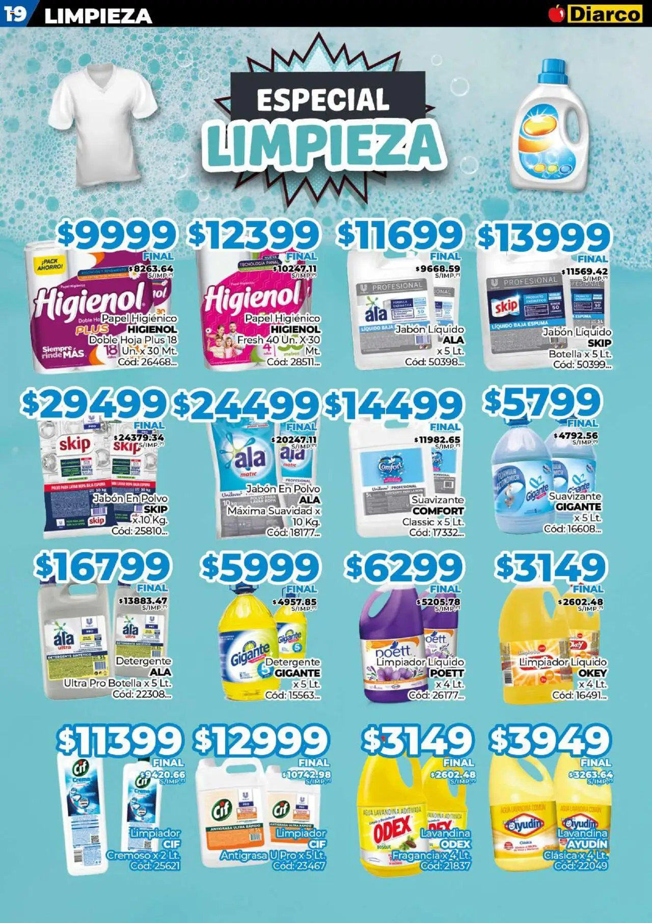 Diarco - Ofertas GBA │ válido desde el 08.09.2025 | Página: 19 | Productos: Lavandina, Jabón en polvo, Espuma, Suavizante