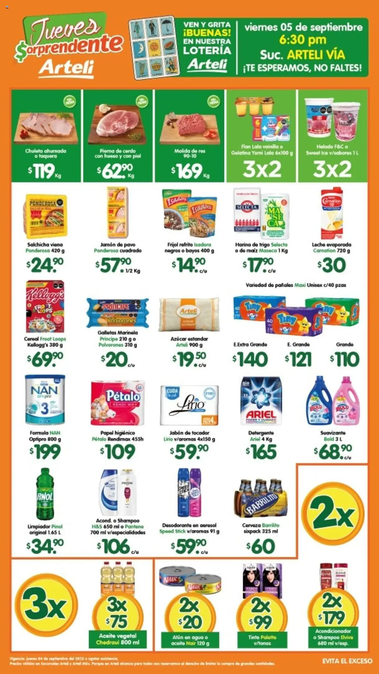 Nuevas ofertas de Arteli válidas en toda la República Mexicana desde el 04.09.2025. ¡Encuentra las mejores ofertas en Arteli - Folleto Tuxpan! | Página: 1 | Productos: Maíz, Gelatina, Salchicha, Cerveza