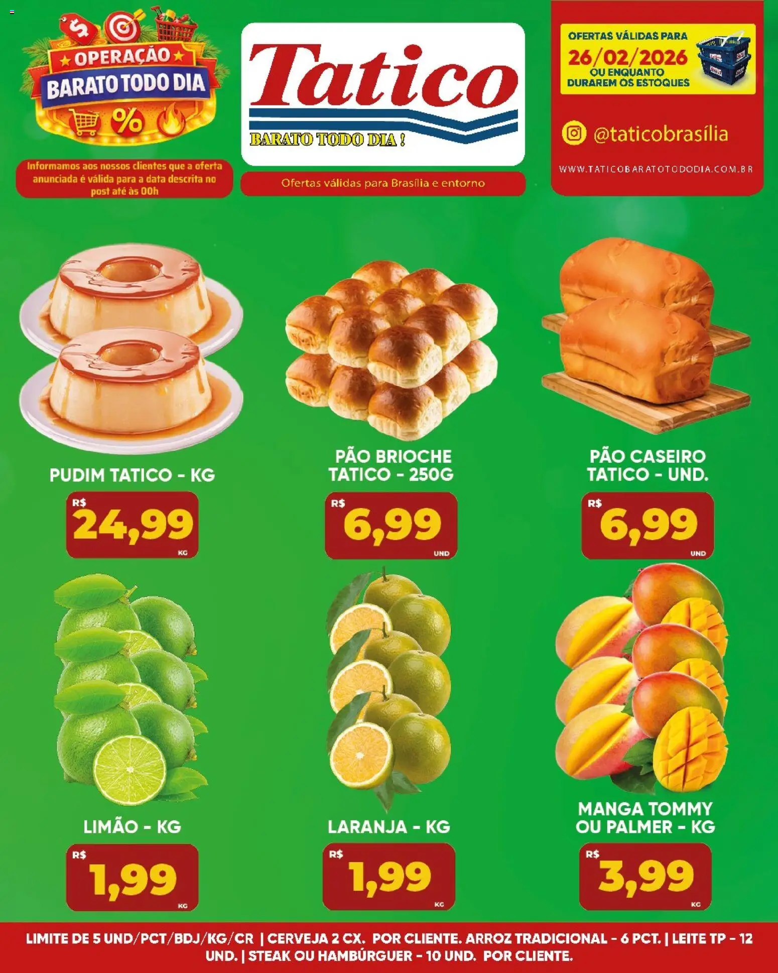 Tatico Folheto - válido de 27.02.2026 | Página: 36 | Produtos: Leite, Pão, Arroz, Hambúrguer