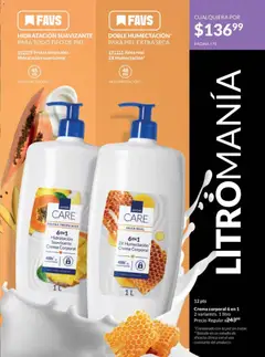 Vista previa de Crema corporal 6 en 1, 2 variantes. 1 litro, nuevo folleto de la tienda, válido en México a partir del 28.11.2025 | Página: 171 | Productos: Crema, Suavizante, Body, Crema corporal