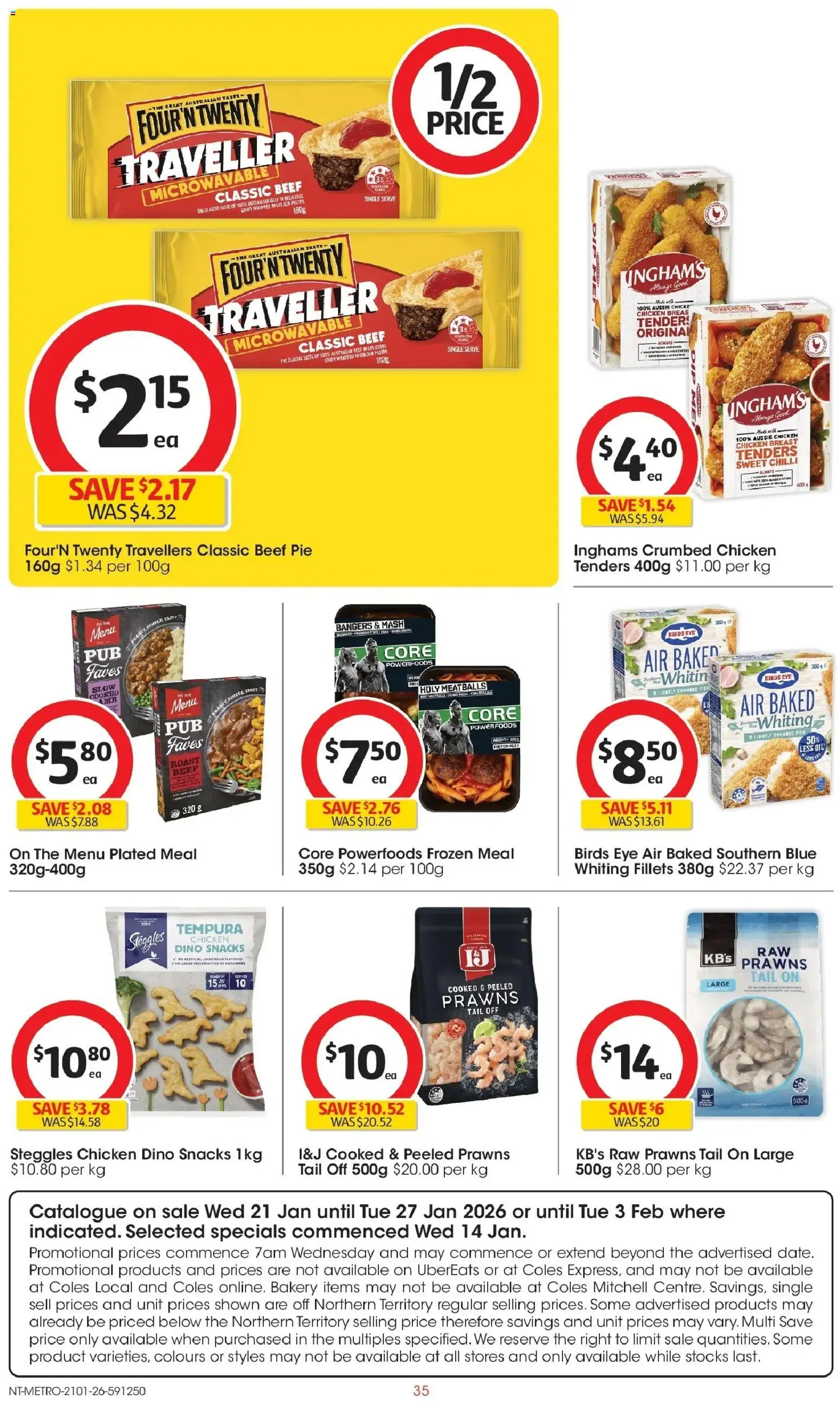 Coles catalogue - valid from 21.01.2026 | Page: 35 | Products: Oil, Meat, Pasta, Prawns