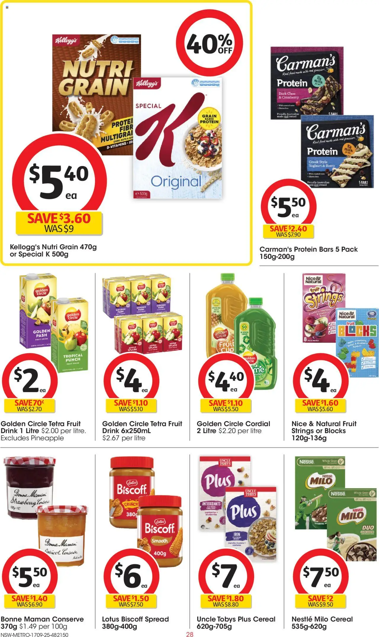 Coles catalogue - valid from 17.09.2025 | Page: 28 | Products: Yoghurt, Pineapple, Blueberries, Raspberry
