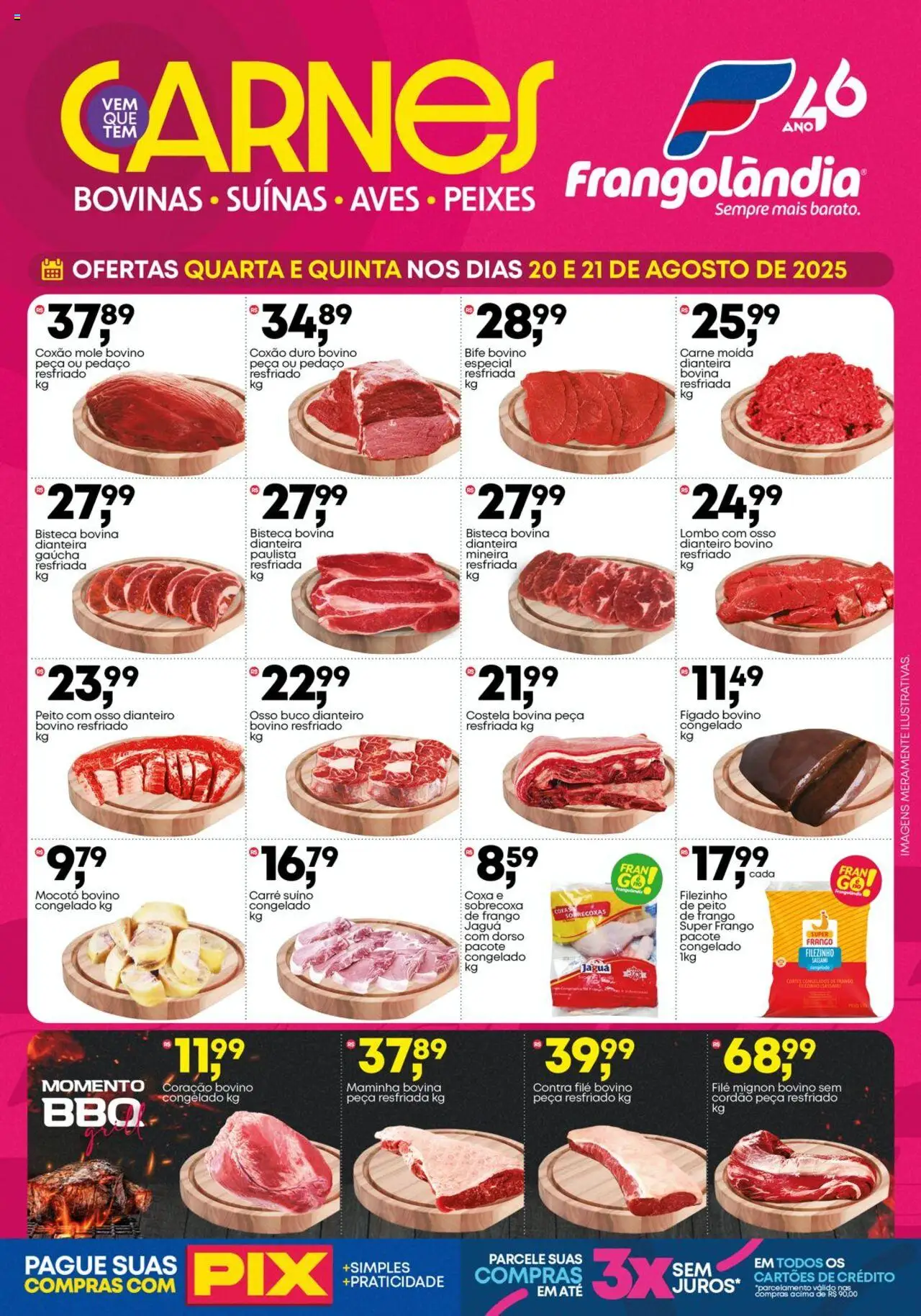 Frangolândia Folheto - válido de 20.08.2025 | Página: 1 | Produtos: Maminha, Lombo, Carne, Frango