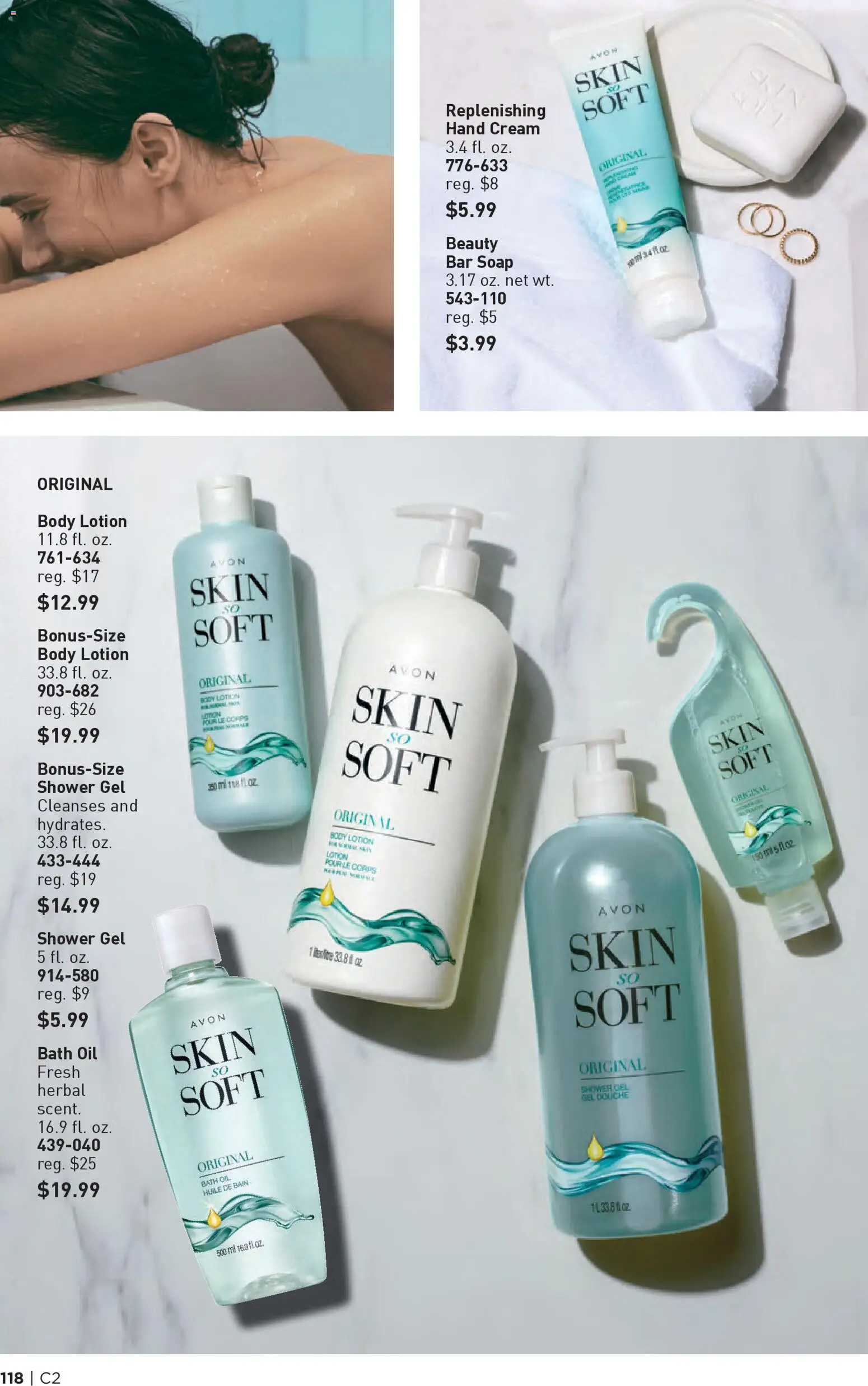 Avon Brochure - valid from 14.01.2026 | Page: 118 | Products: Bath, Shower gel, Cream, Bar Soap