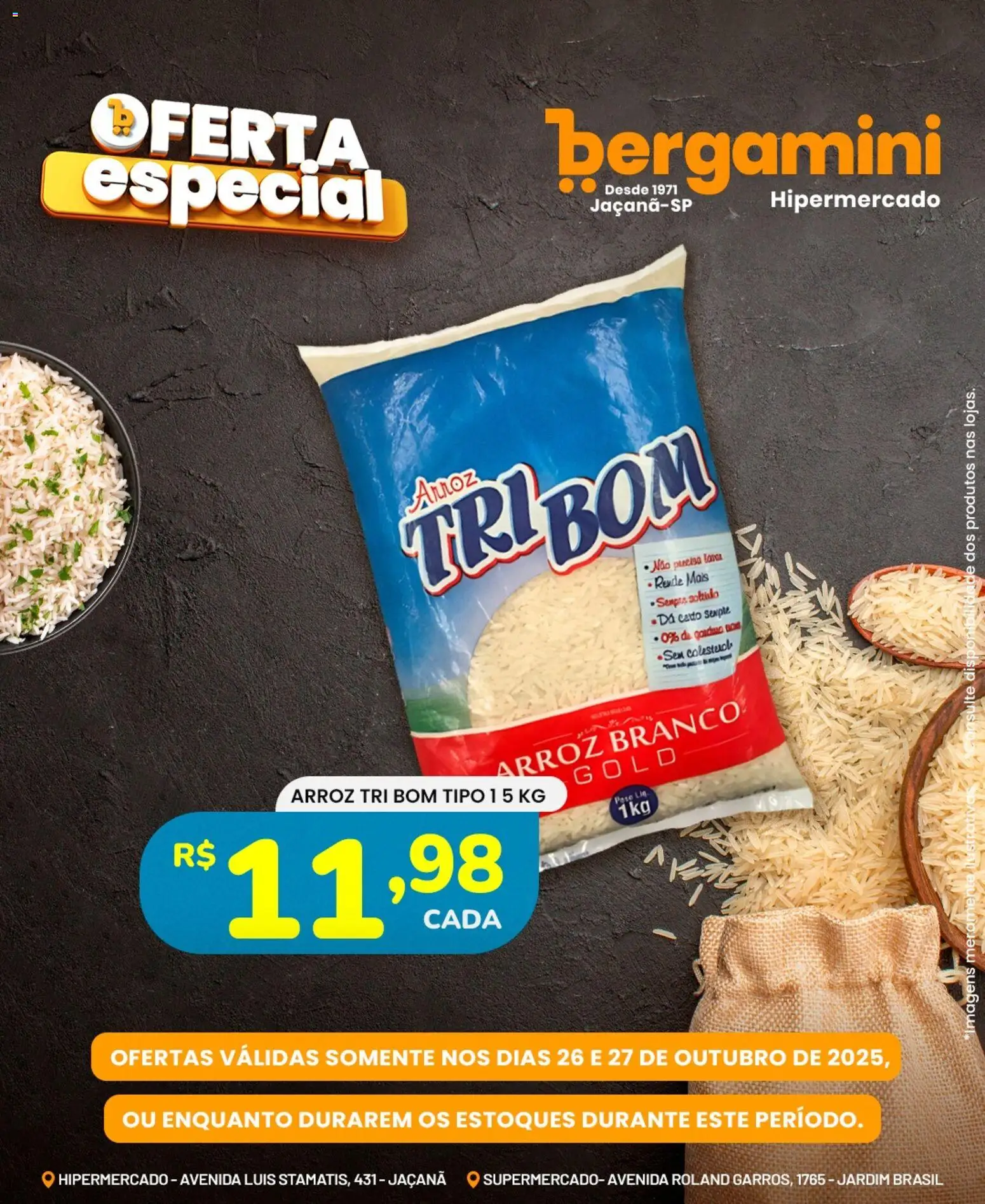 Supermercado Bergamini Folheto - válido de 26.10.2025 | Página: 1 | Produtos: Arroz