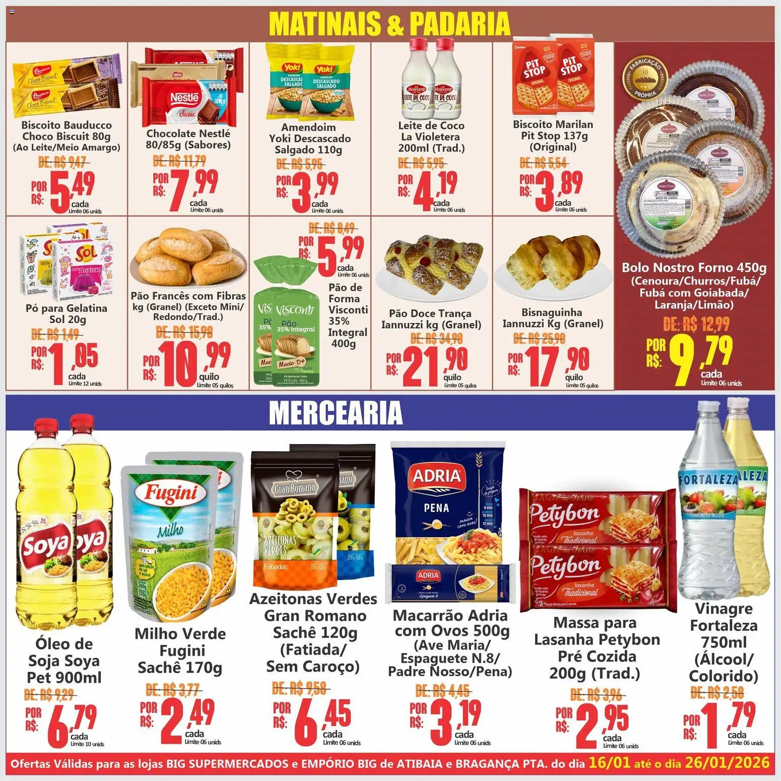 Big Supermercados Folheto - válido de 16.01.2026 | Página: 4 | Produtos: Vinagre, Ovos, Óleo, Chocolate
