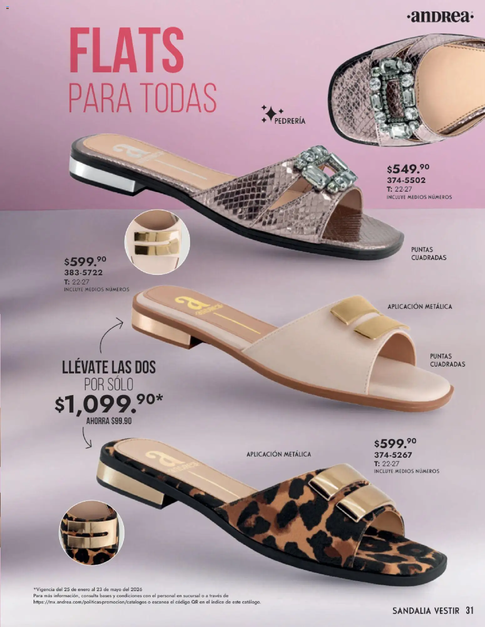 Nuevas ofertas de Andrea válidas en toda la República Mexicana desde el 25.01.2026. ¡Encuentra las mejores ofertas en Andrea catálogo Calzado Dama! | Página: 31