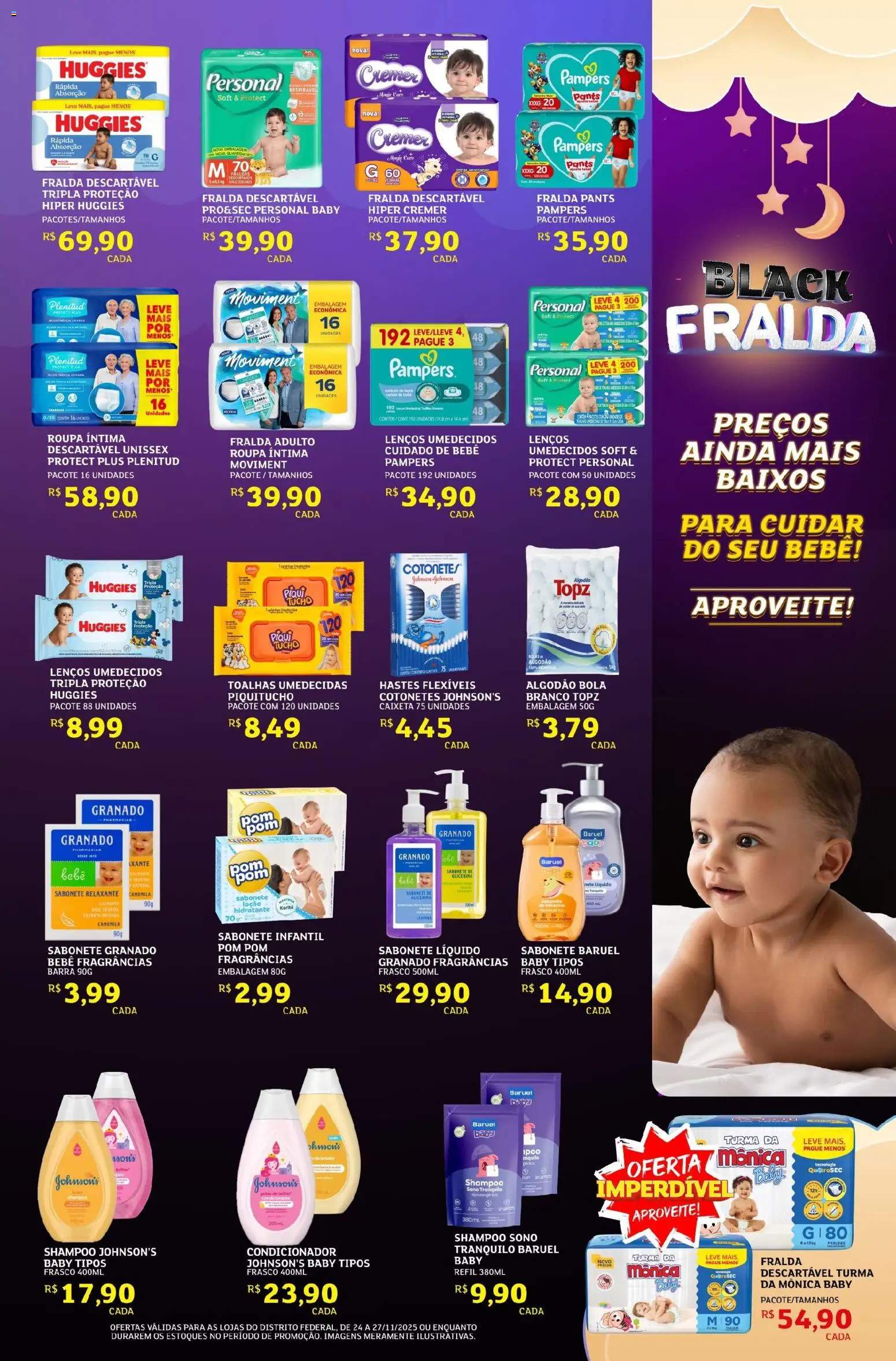 Assaí Atacadista Folheto - válido de 24.11.2025 | Página: 3 | Produtos: Pampers, Base, Algodão, Fraldas