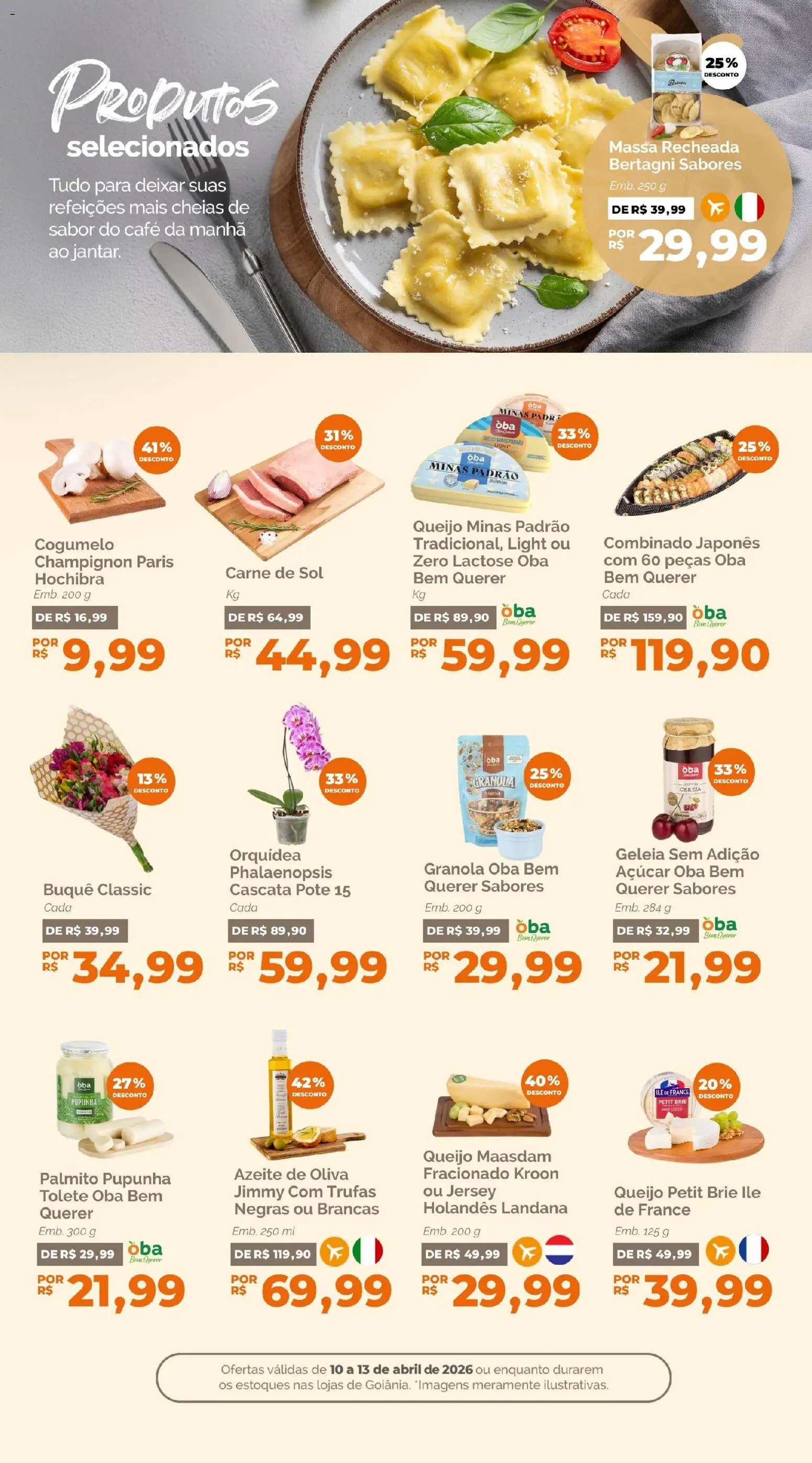 Oba Hortifruti Folheto - válido de 10.04.2026 | Página: 4 | Produtos: Brie, Massa, Geleia, Azeite