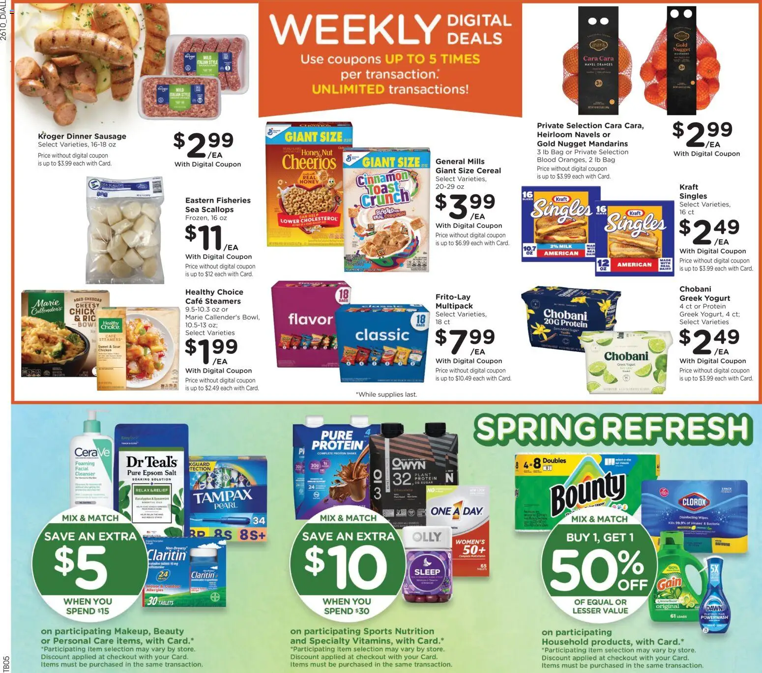 Dillons Weekly Ad - valid from 08.04.2026 | Page: 2 | Products: Mandarins, Yogurt, Epsom Salt, Bag