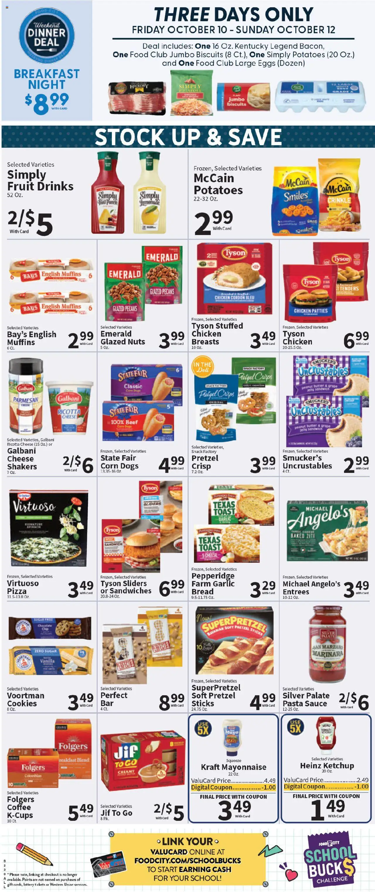 Food City Weekly Ad - valid from 08.10.2025 | Page: 4 | Products: Pizza, Beef, Ketchup, Nuts