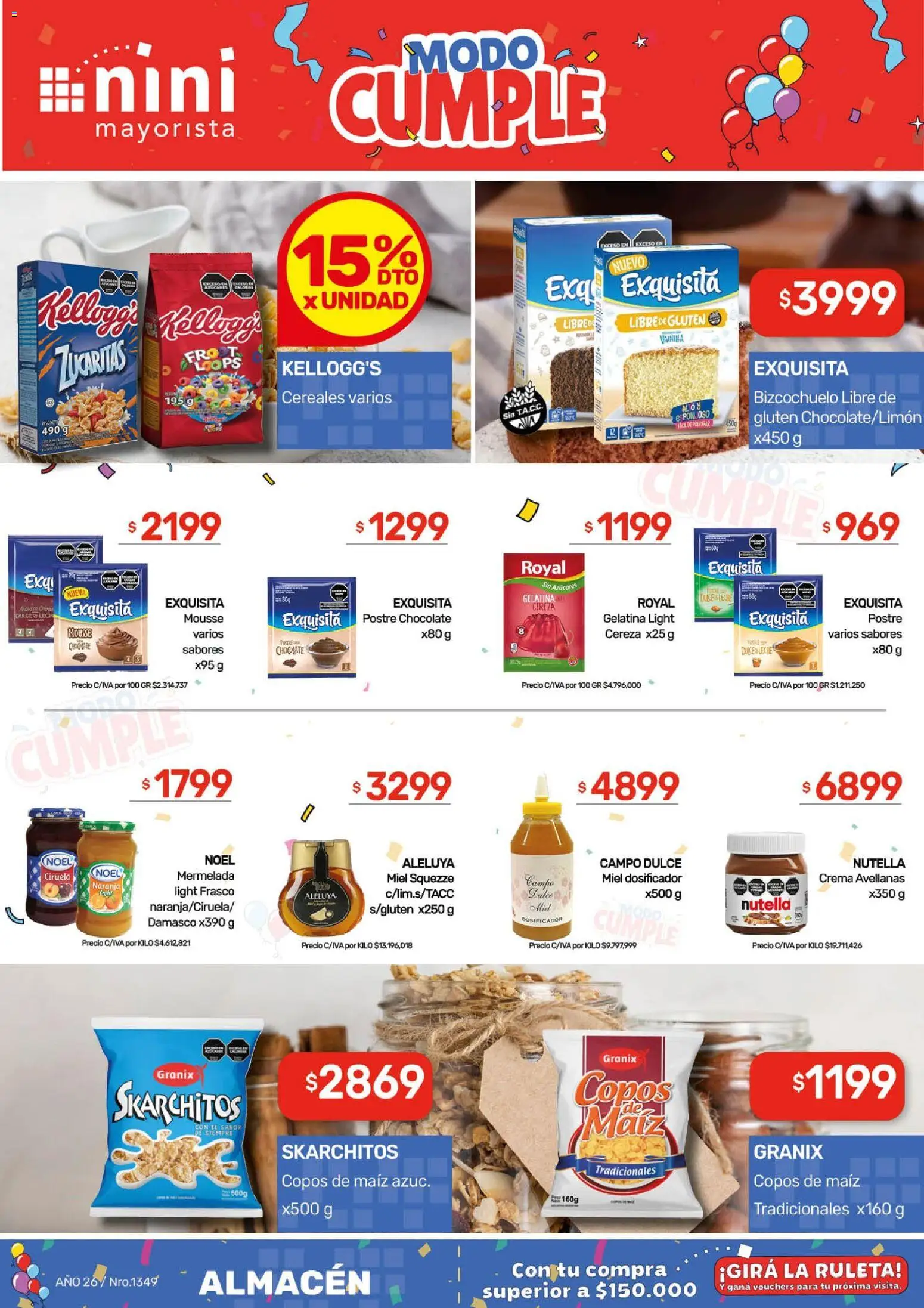 NINI Mayorista Ofertas │ válido desde el 02.03.2026 | Página: 26 | Productos: Maiz, Chocolate, Mermelada, Cereales