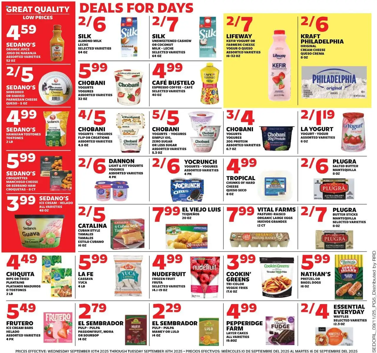 Sedano's Weekly Ad - valid from 10.09.2025 | Page: 5 | Products: Milk, Coffee, Chocolate, Cream