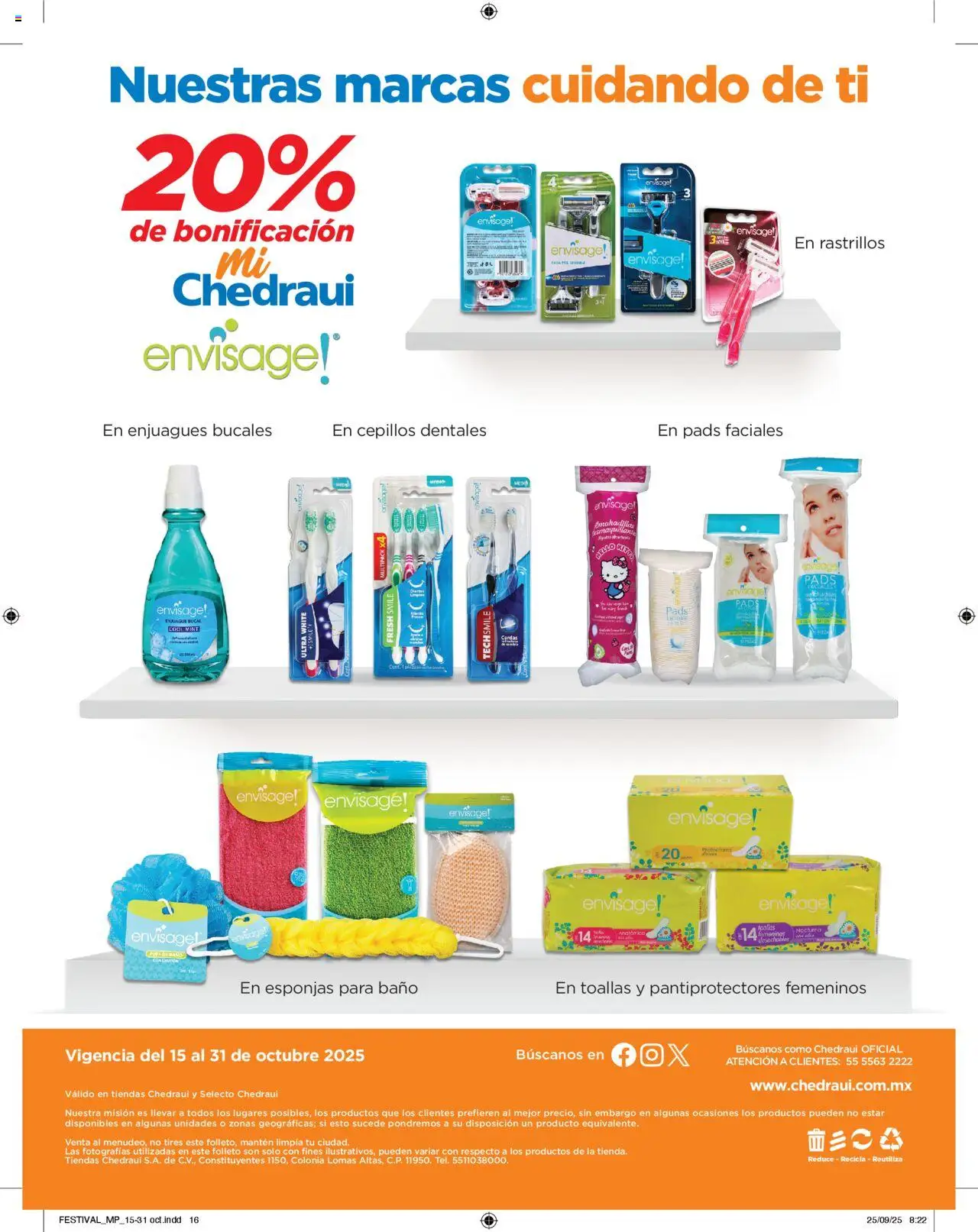 Nuevas ofertas de Chedraui válidas en toda la República Mexicana desde el 15.10.2025. ¡Encuentra las mejores ofertas en Chedraui - Folleto Nuestras marcas propias ! | Página: 16 | Productos: Toallas, Baño